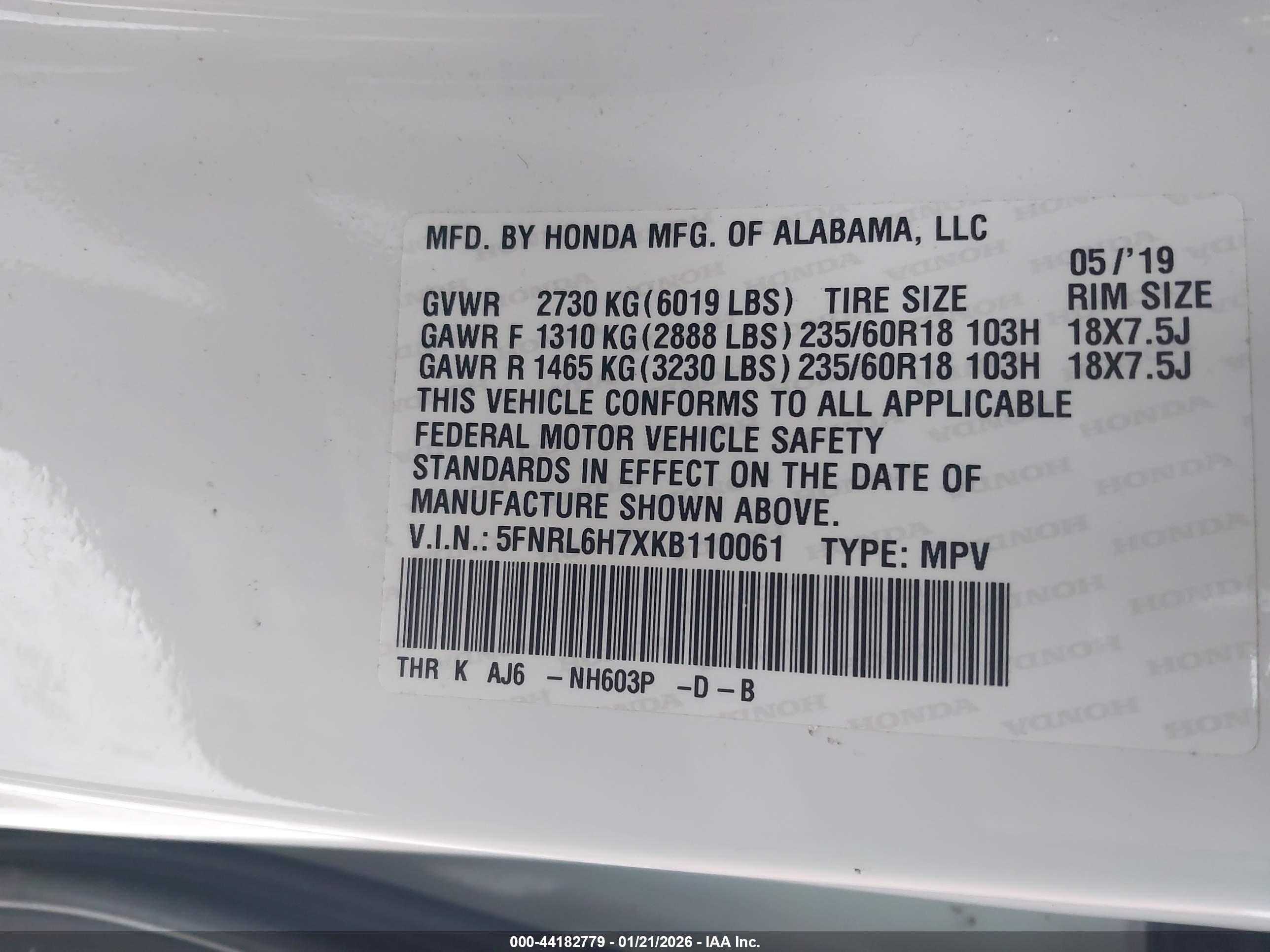 HONDA ODYSSEY image 9