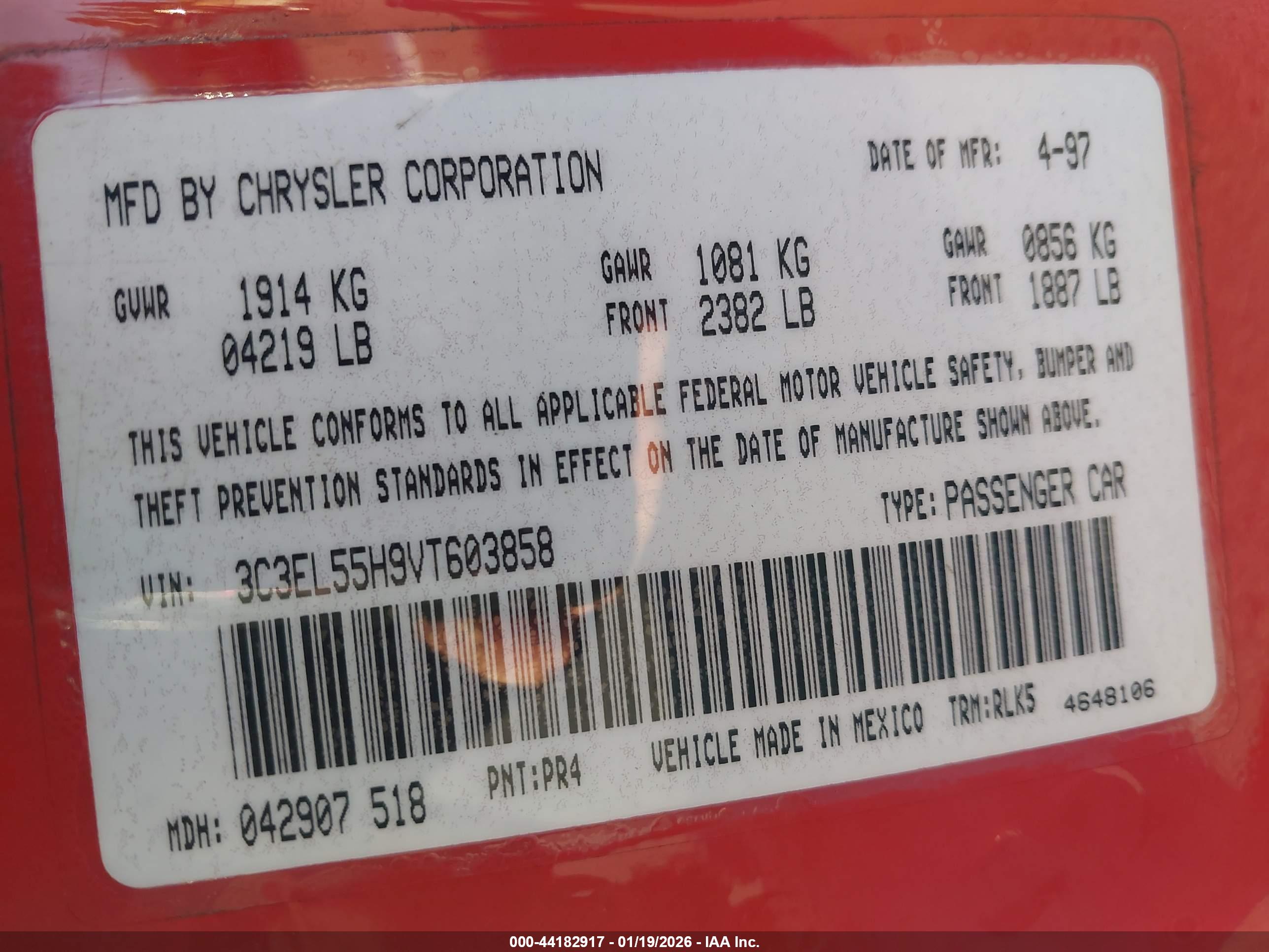 CHRYSLER SEBRING image 9