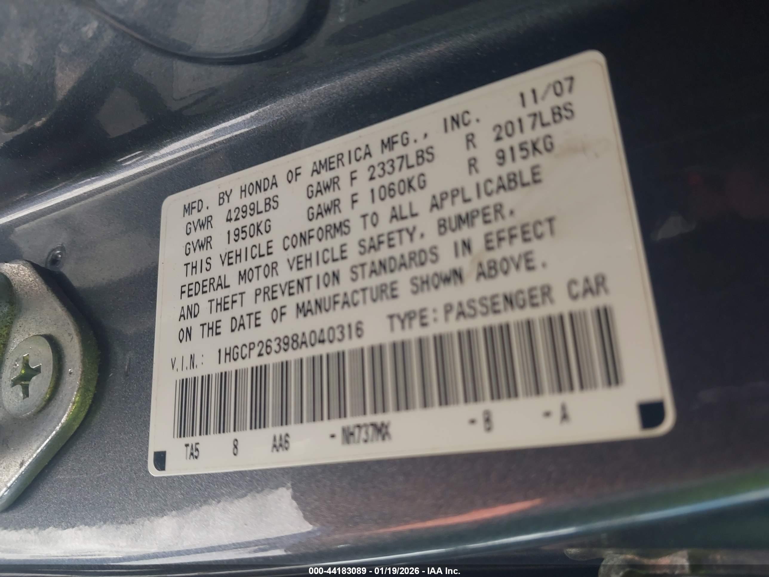 HONDA ACCORD image 9