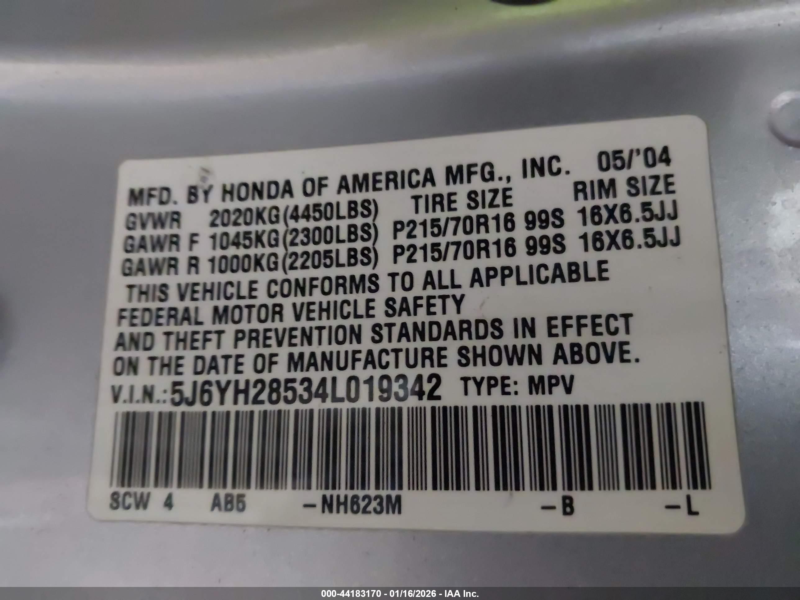 HONDA ELEMENT image 9