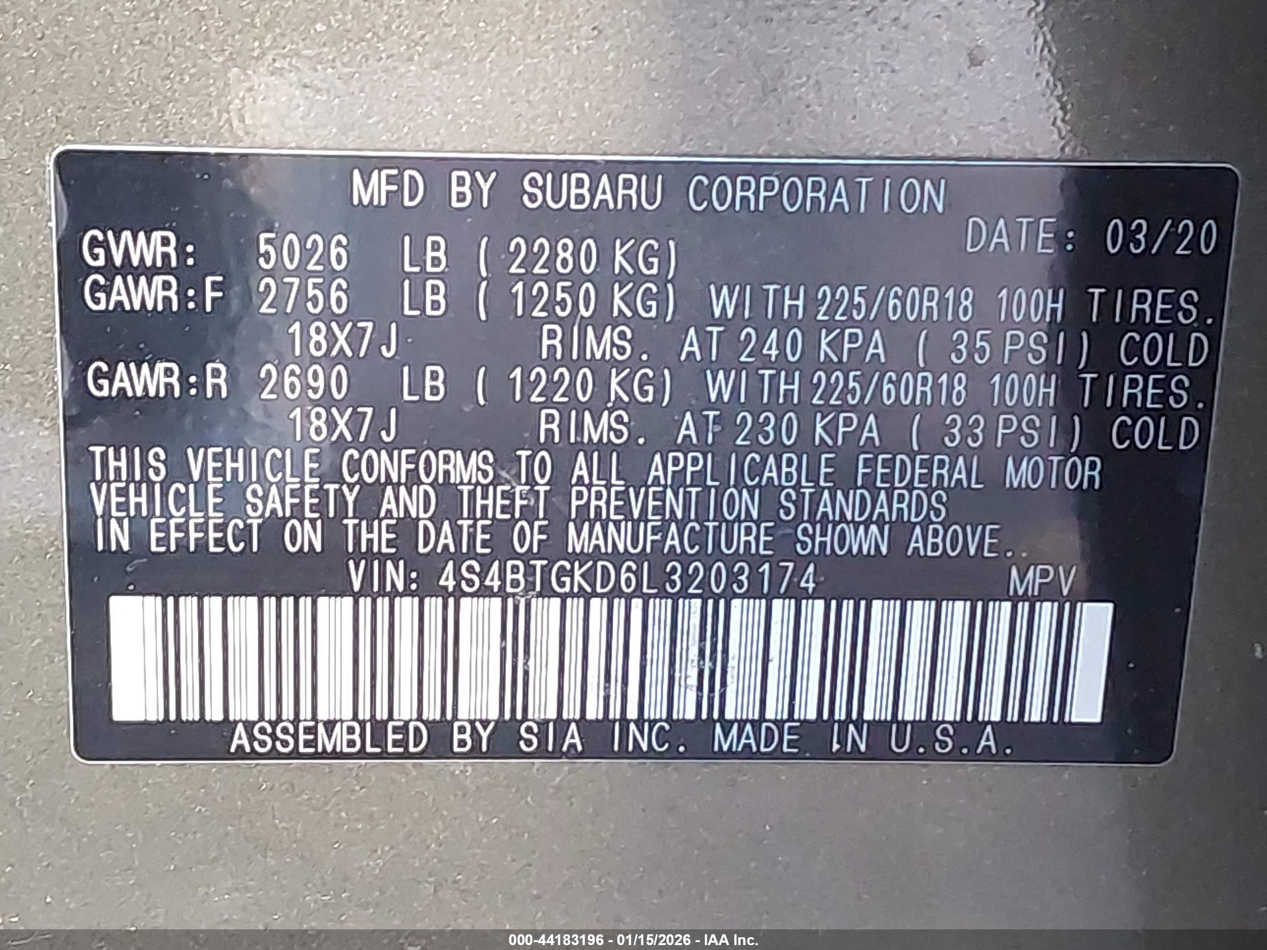 SUBARU OUTBACK image 9