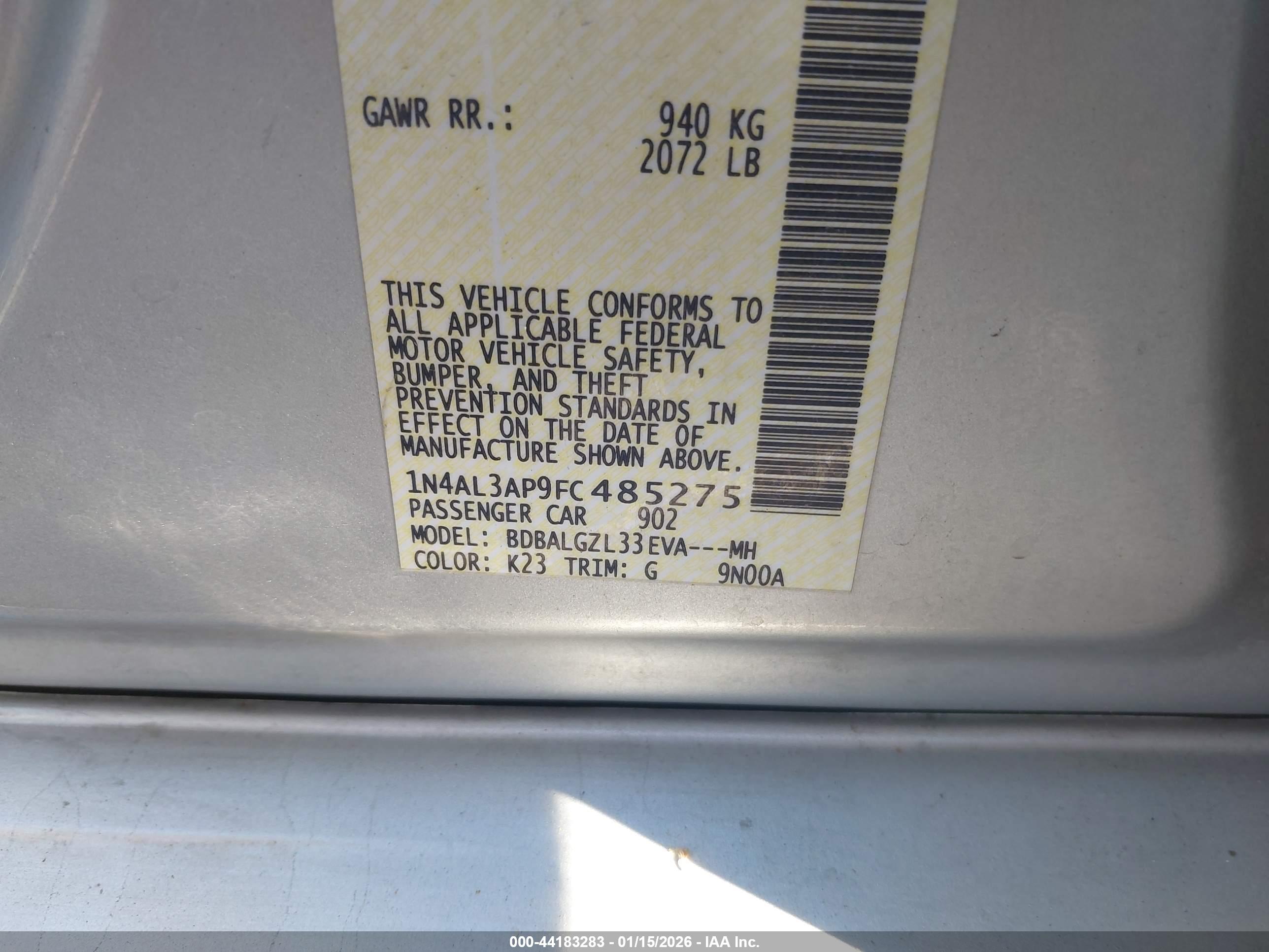 NISSAN ALTIMA image 9