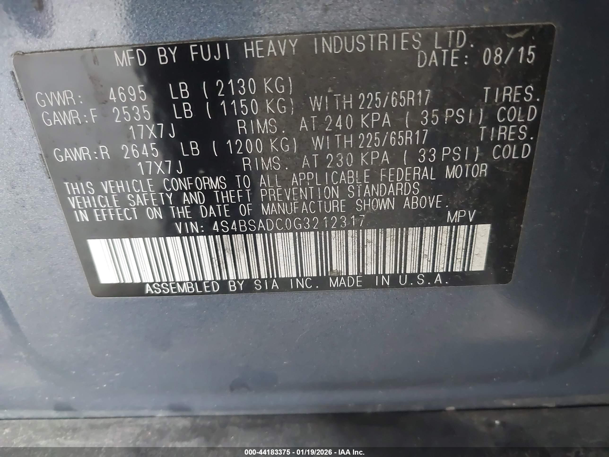 SUBARU OUTBACK image 9