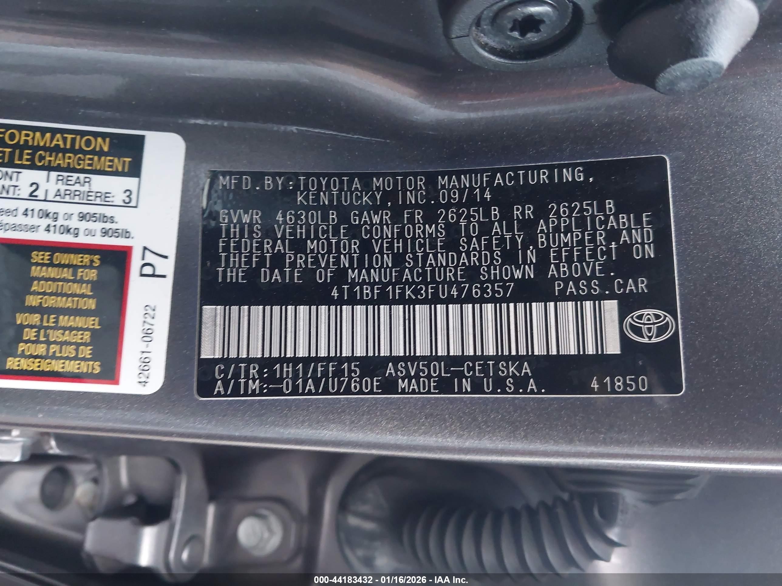 TOYOTA CAMRY image 9