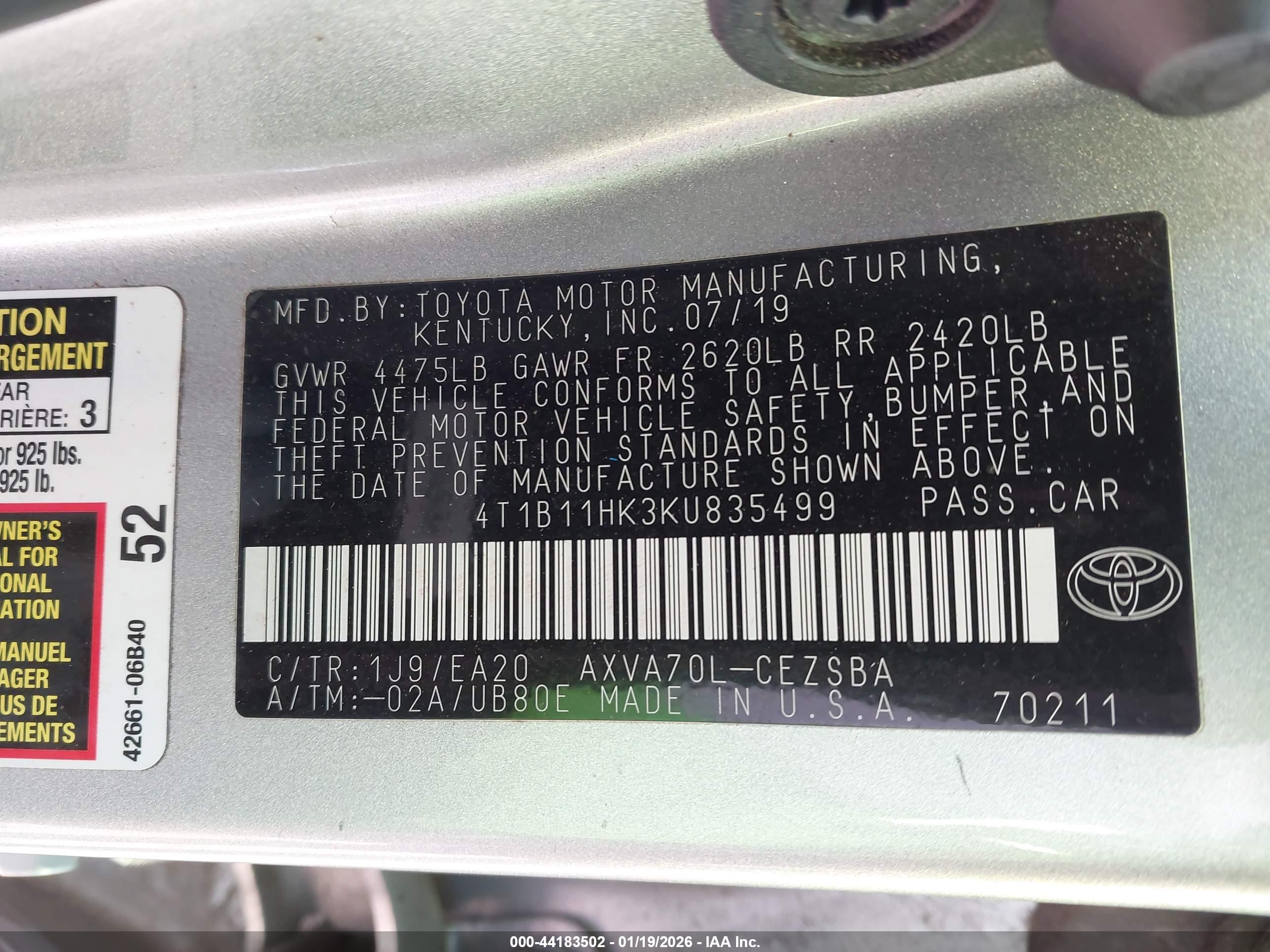 TOYOTA CAMRY image 9