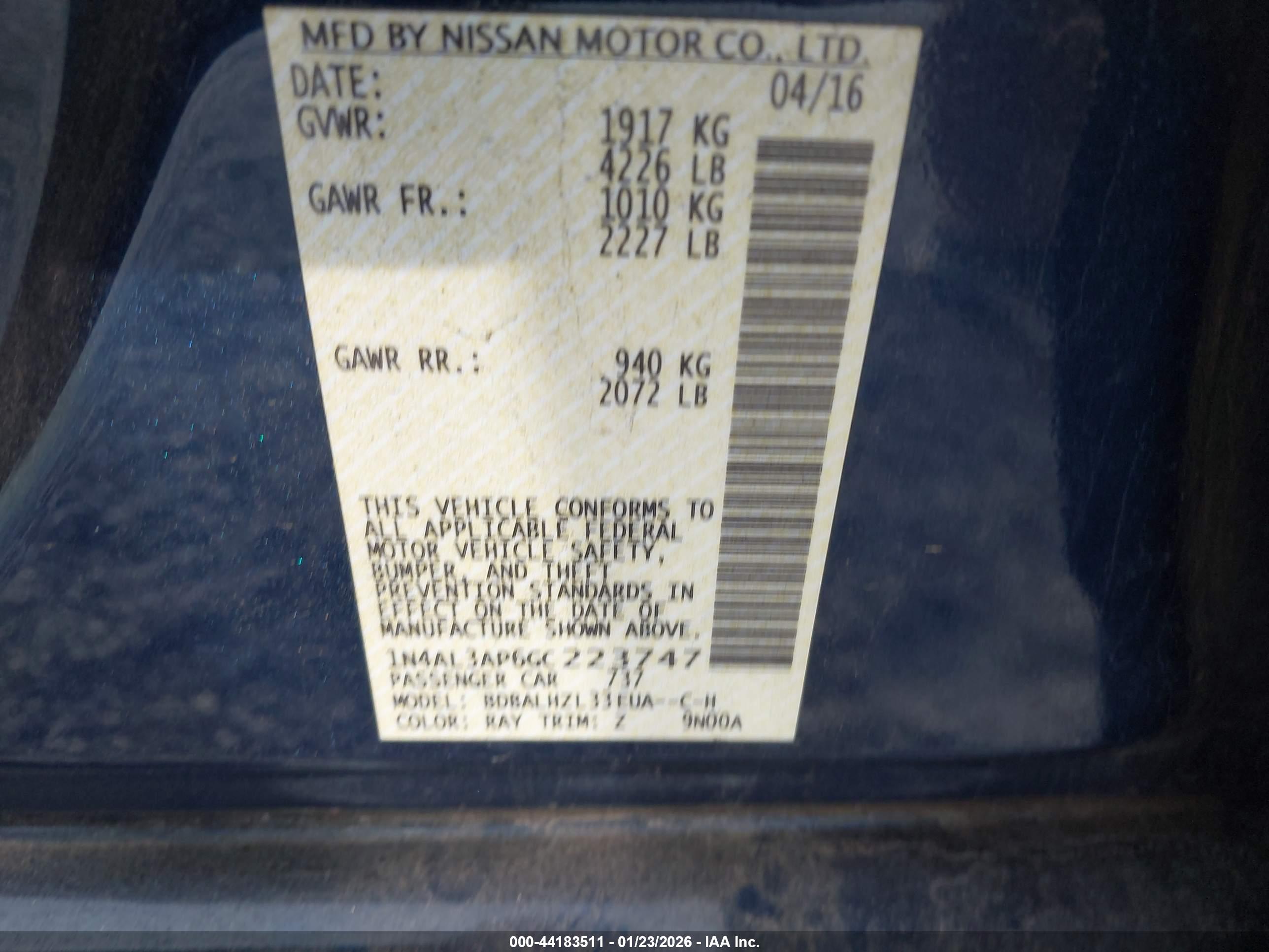 NISSAN ALTIMA image 9