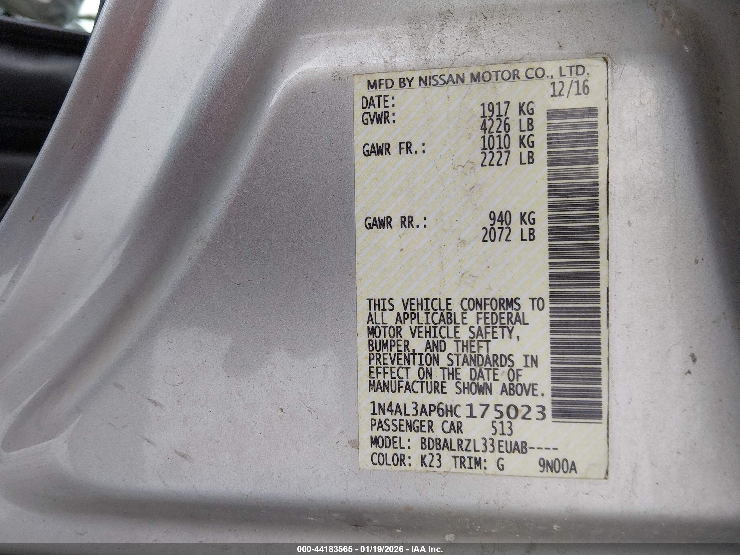 NISSAN ALTIMA image 9