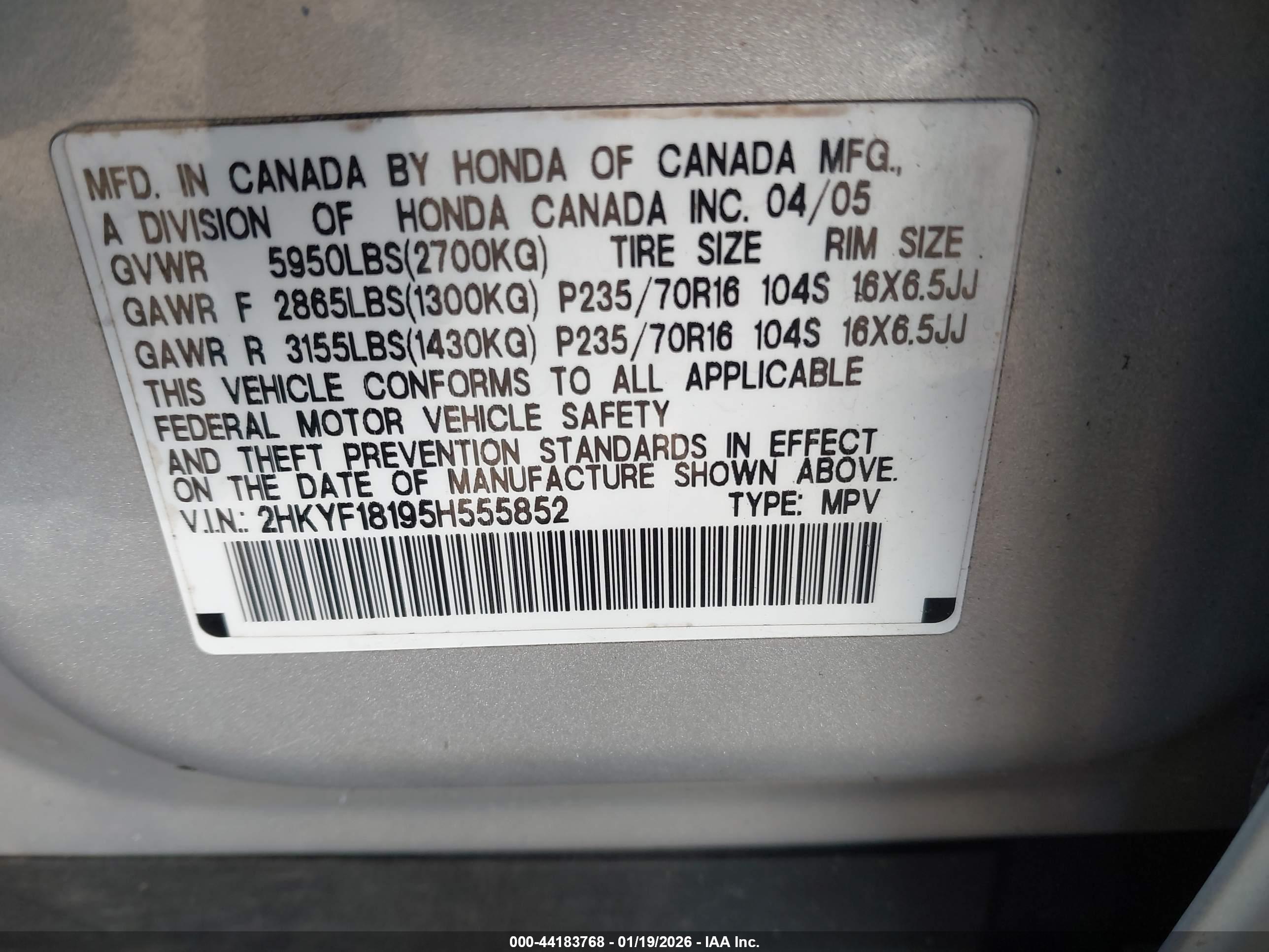 HONDA PILOT image 9