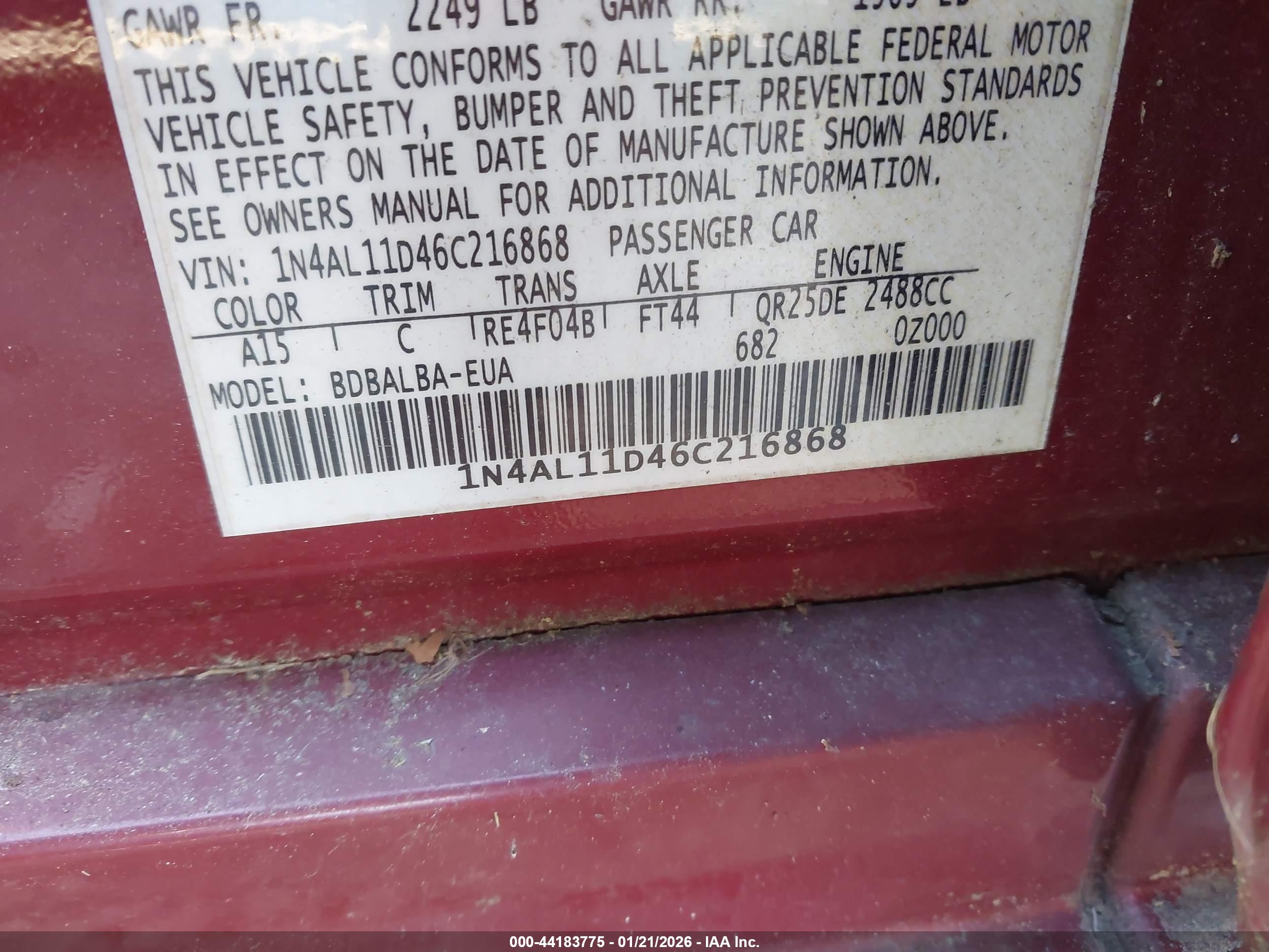 NISSAN ALTIMA image 9