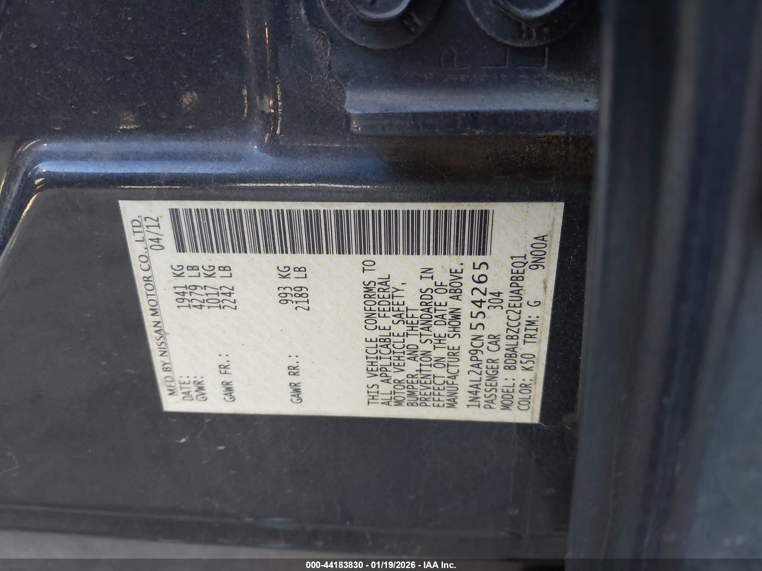 NISSAN ALTIMA image 9