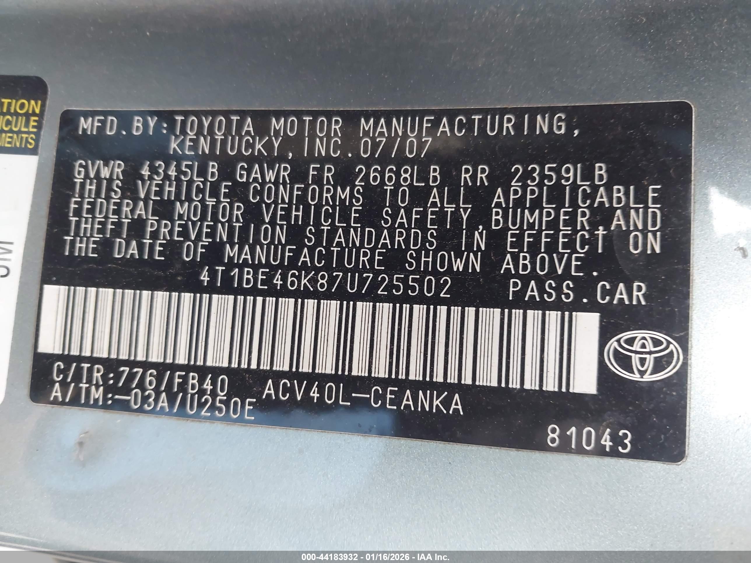 TOYOTA CAMRY image 9