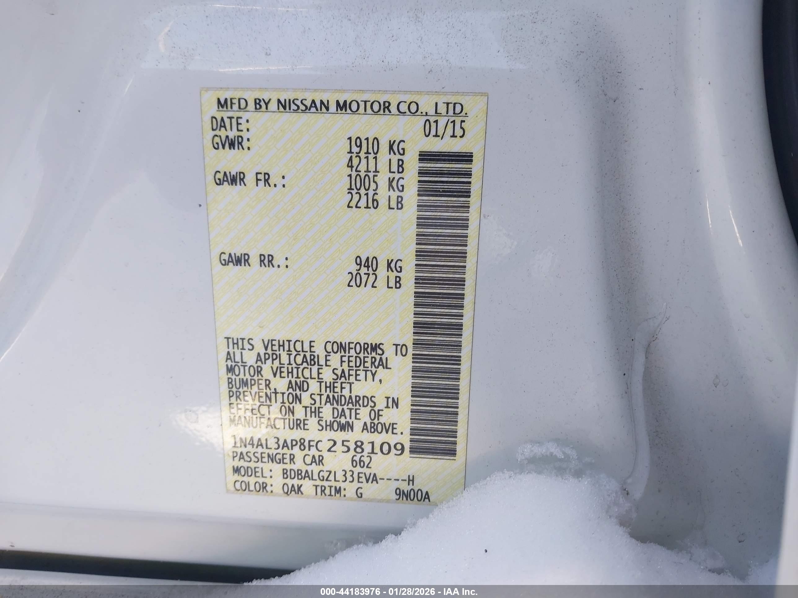 NISSAN ALTIMA image 9