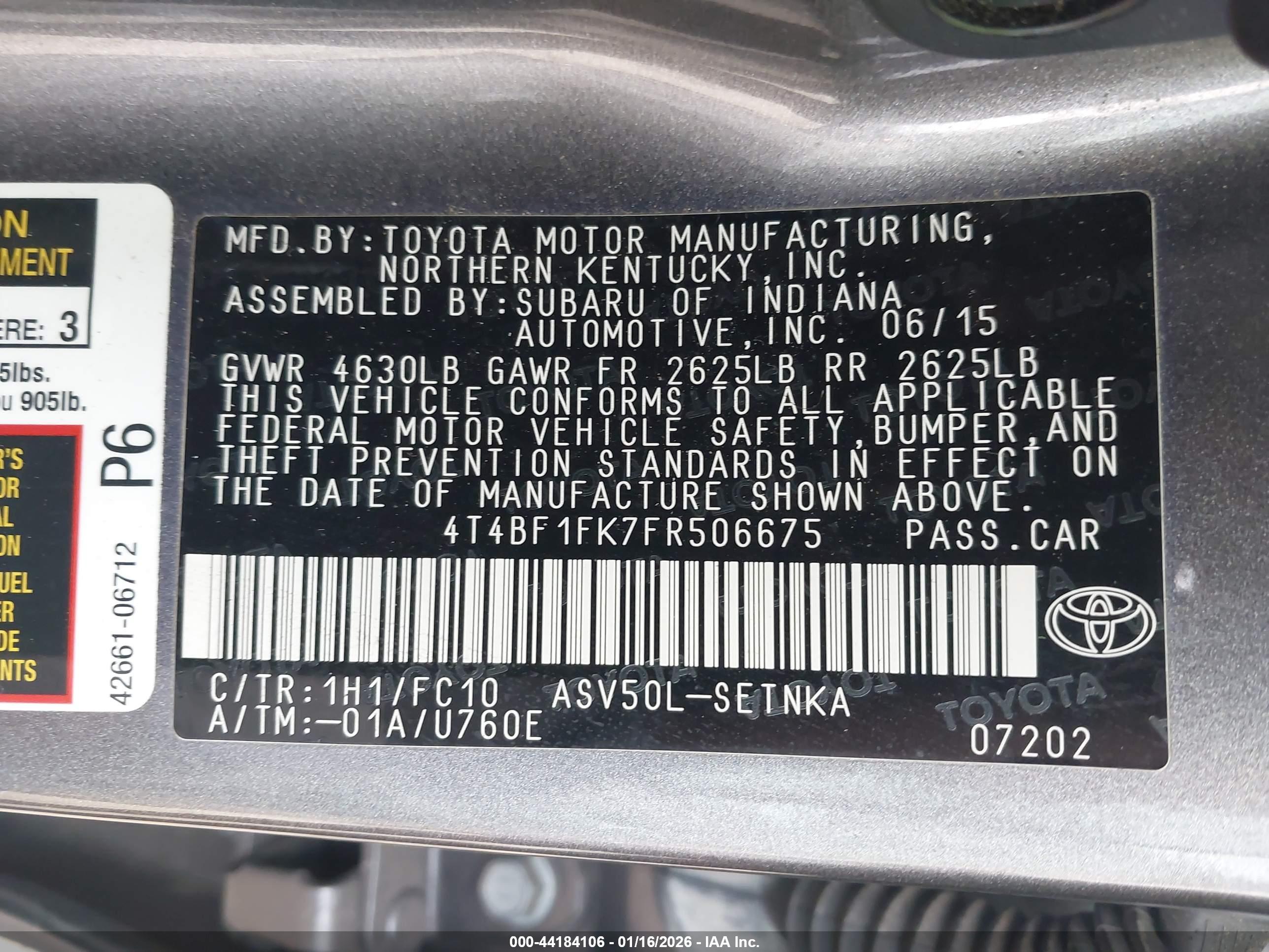 TOYOTA CAMRY image 9
