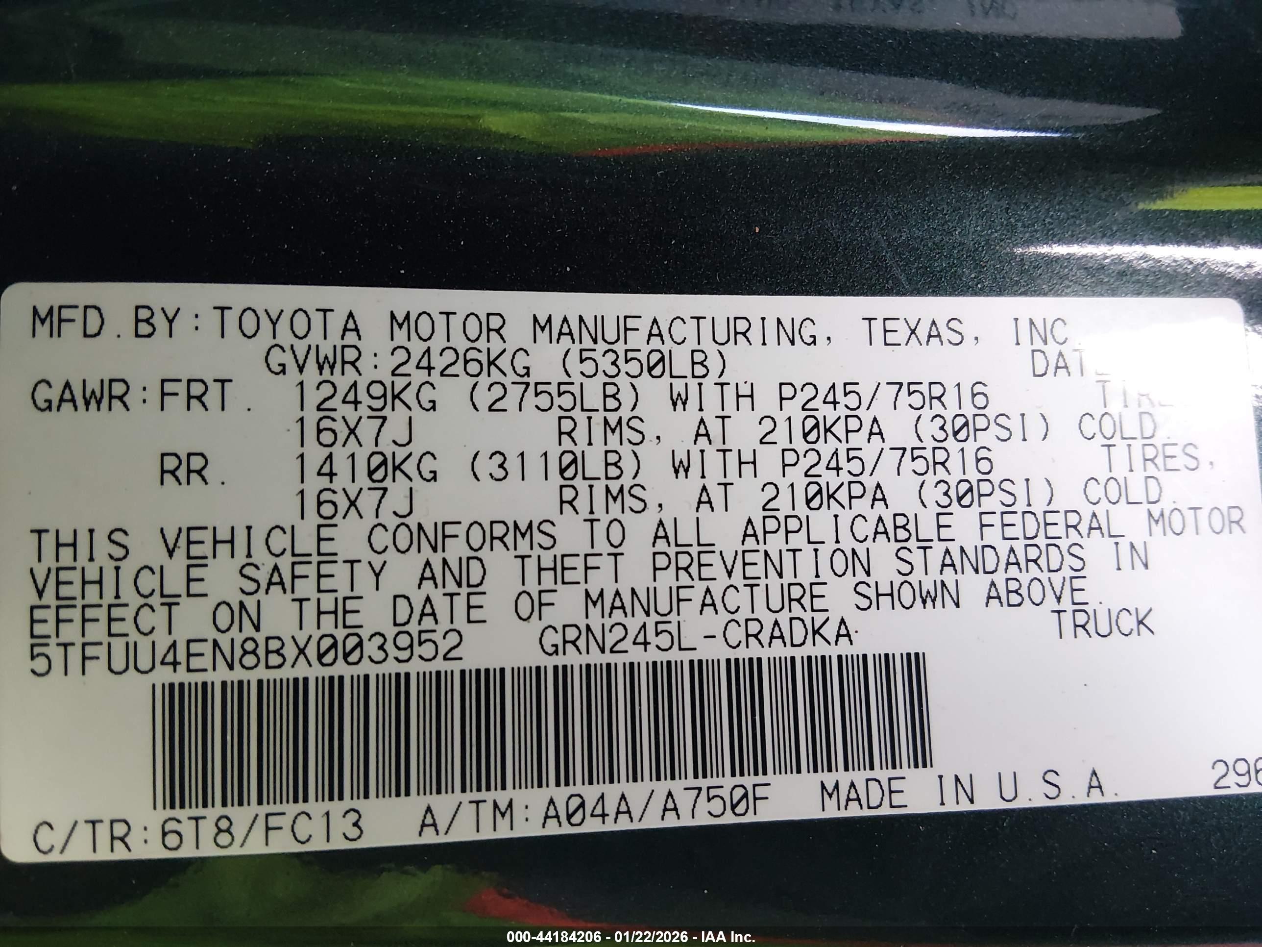 TOYOTA TACOMA image 9