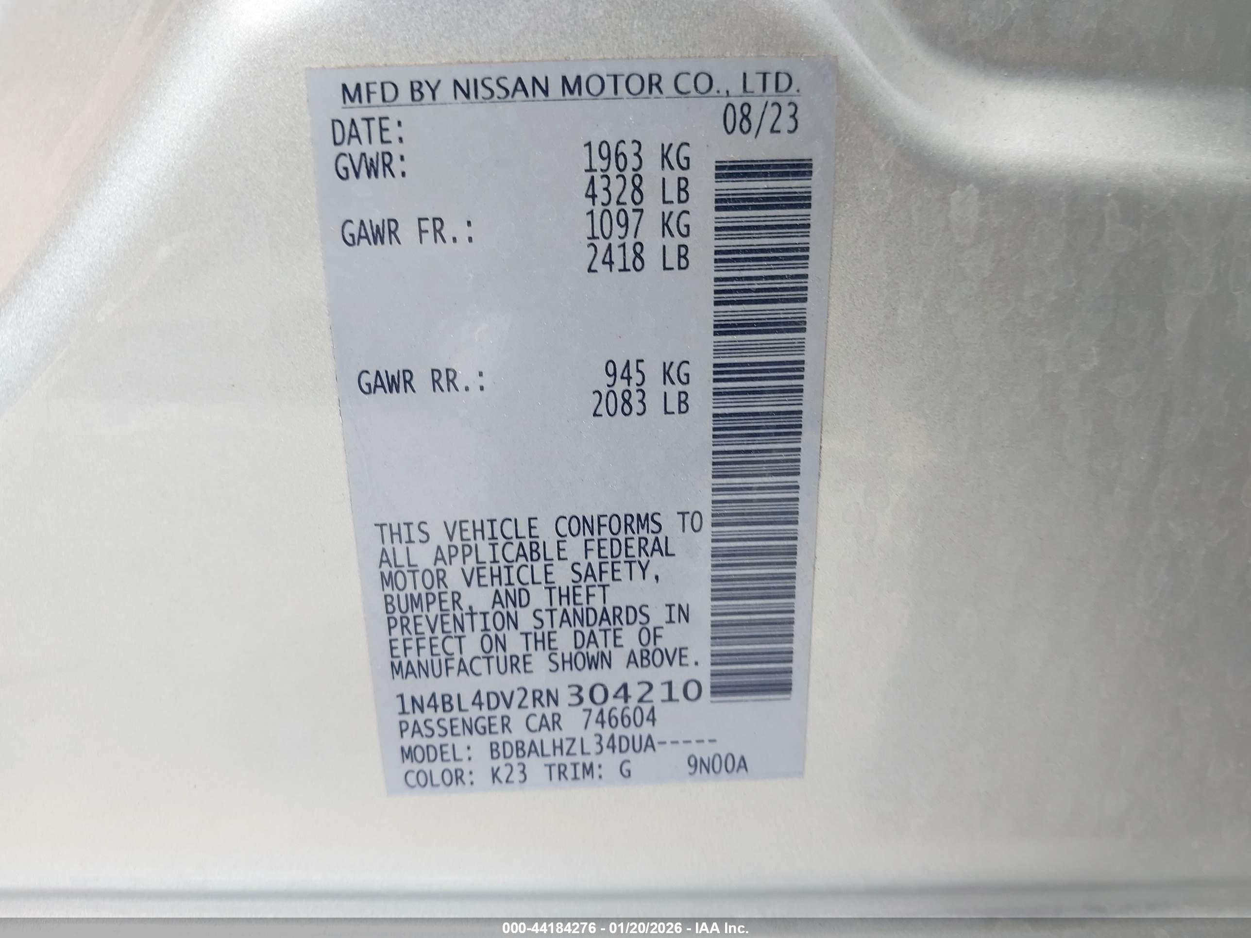 NISSAN ALTIMA image 9
