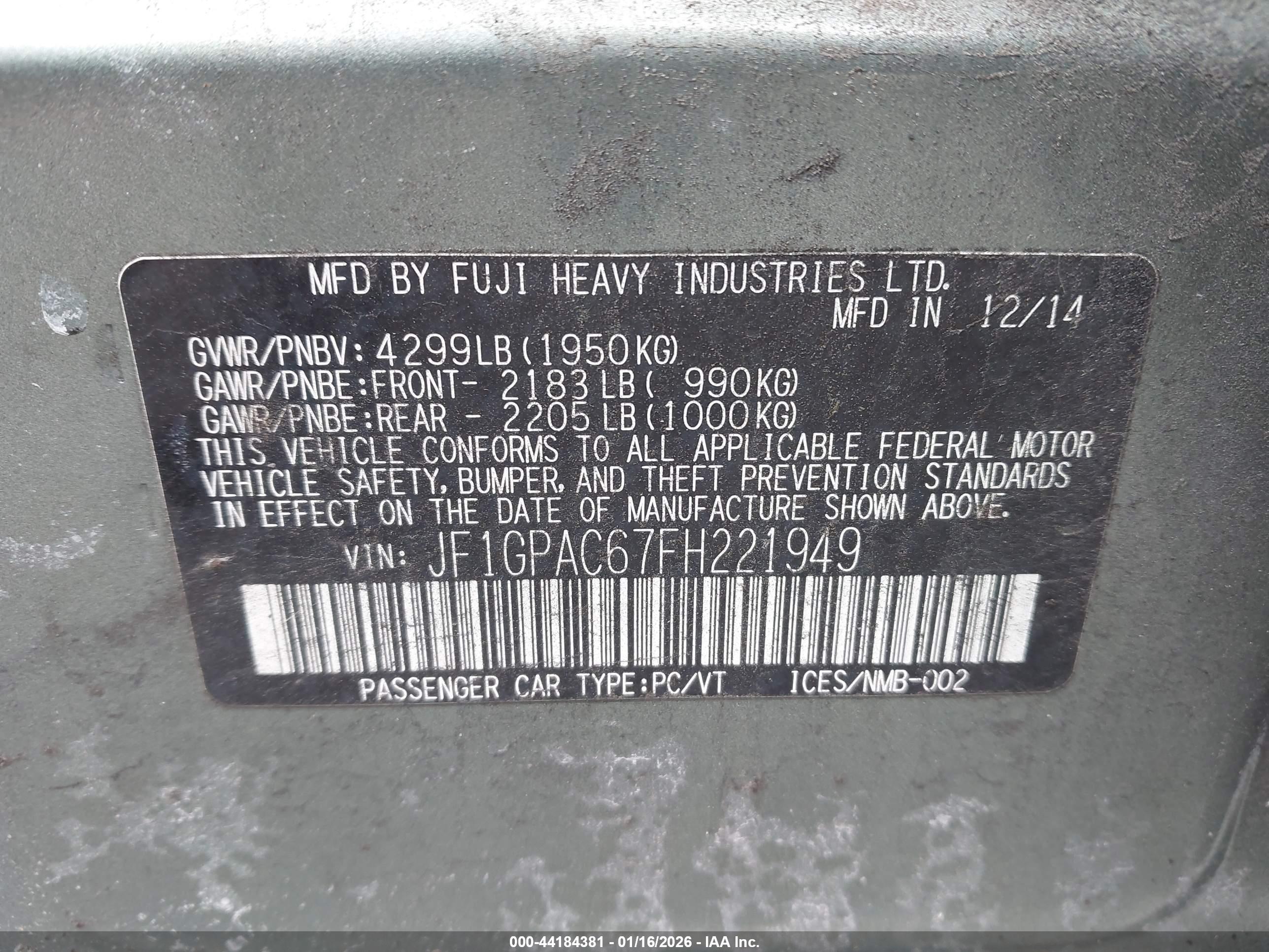 SUBARU IMPREZA image 9