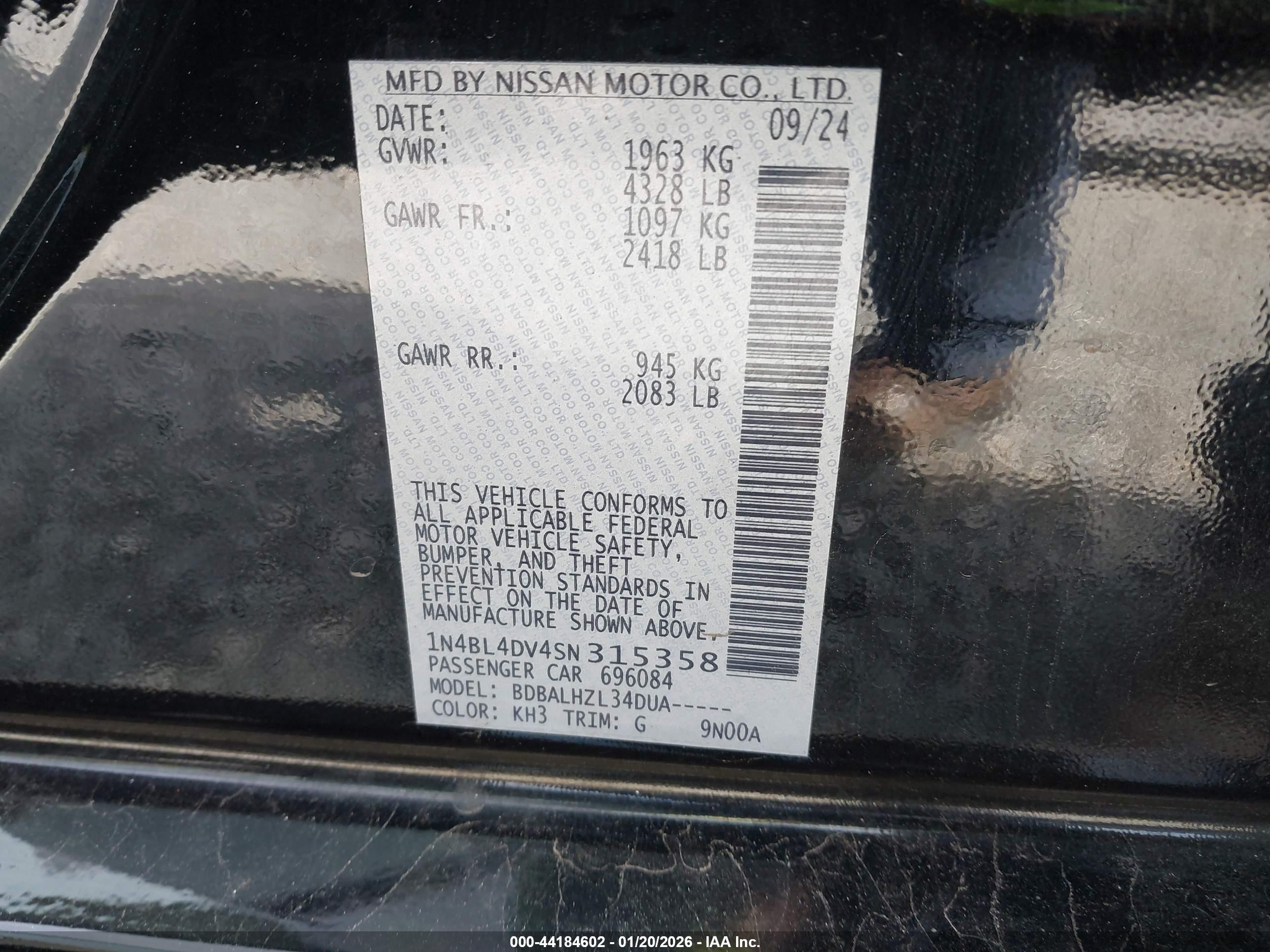 NISSAN ALTIMA image 9