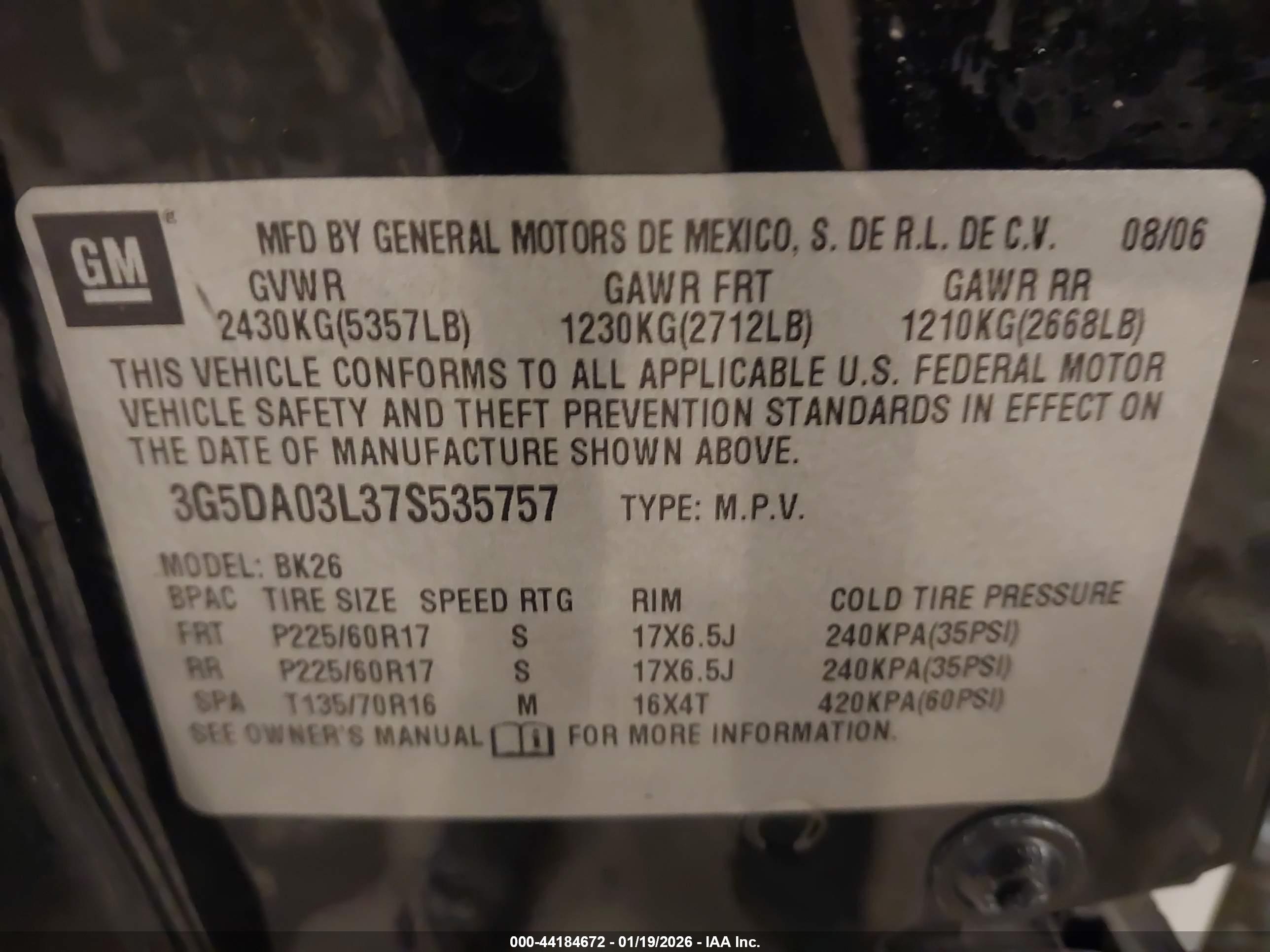 BUICK RENDEZVOUS image 9