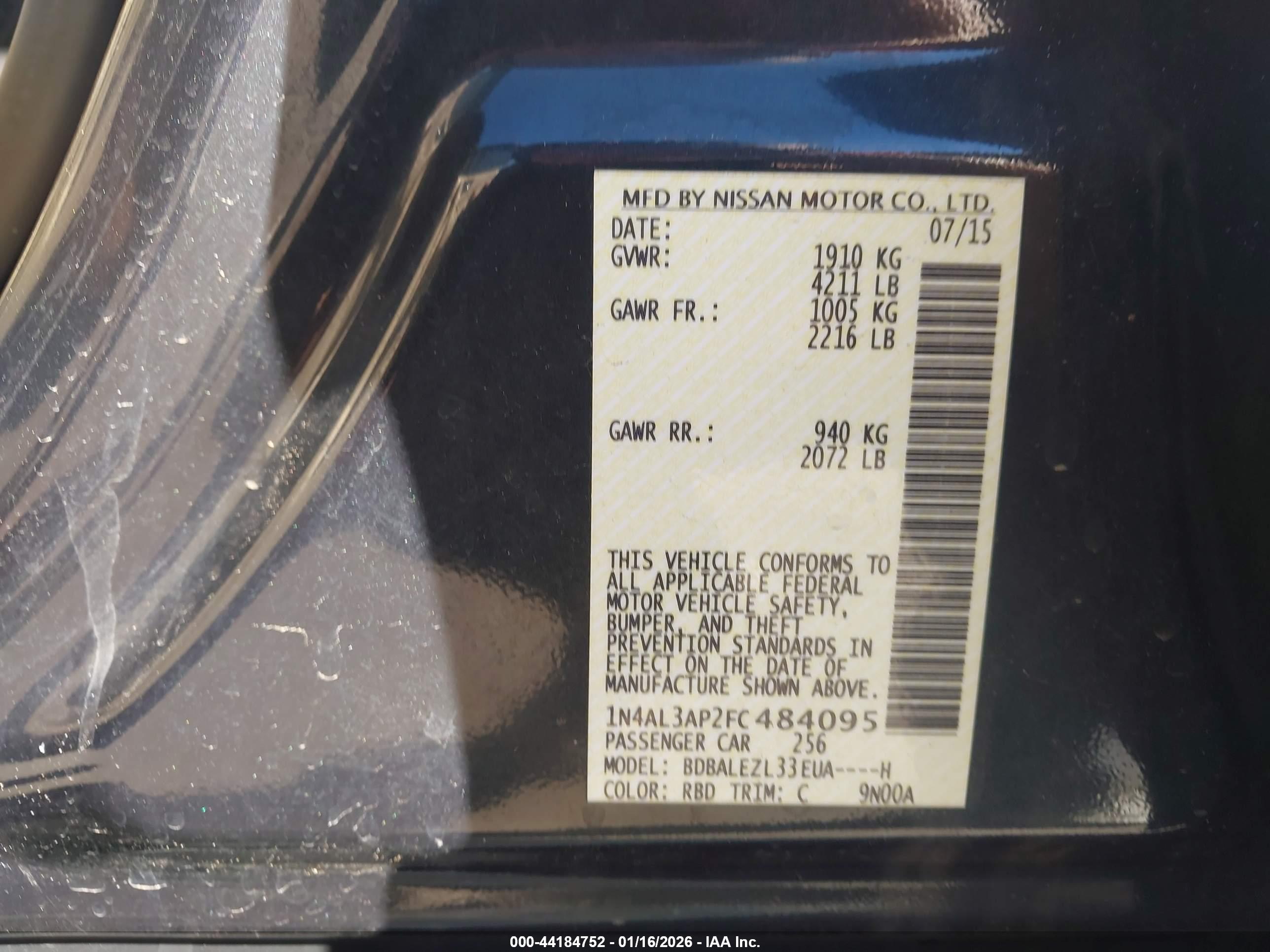 NISSAN ALTIMA image 9