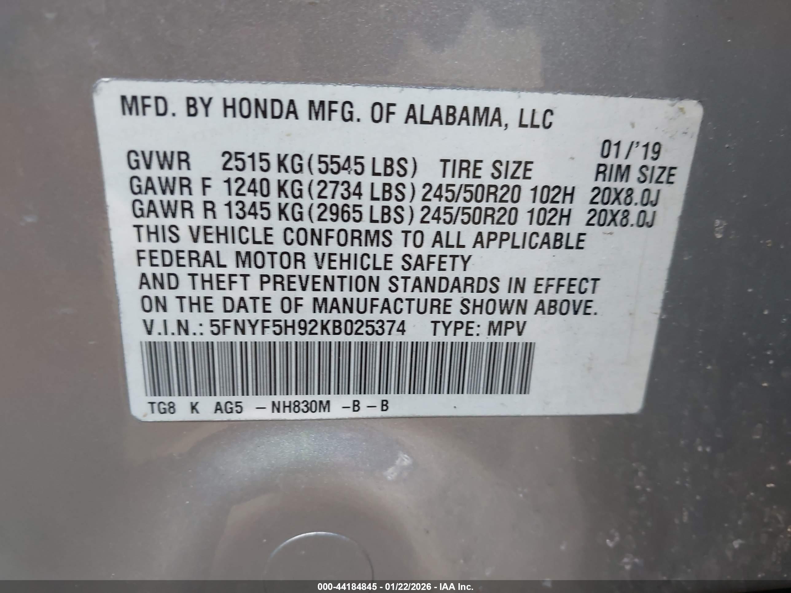 HONDA PILOT image 9
