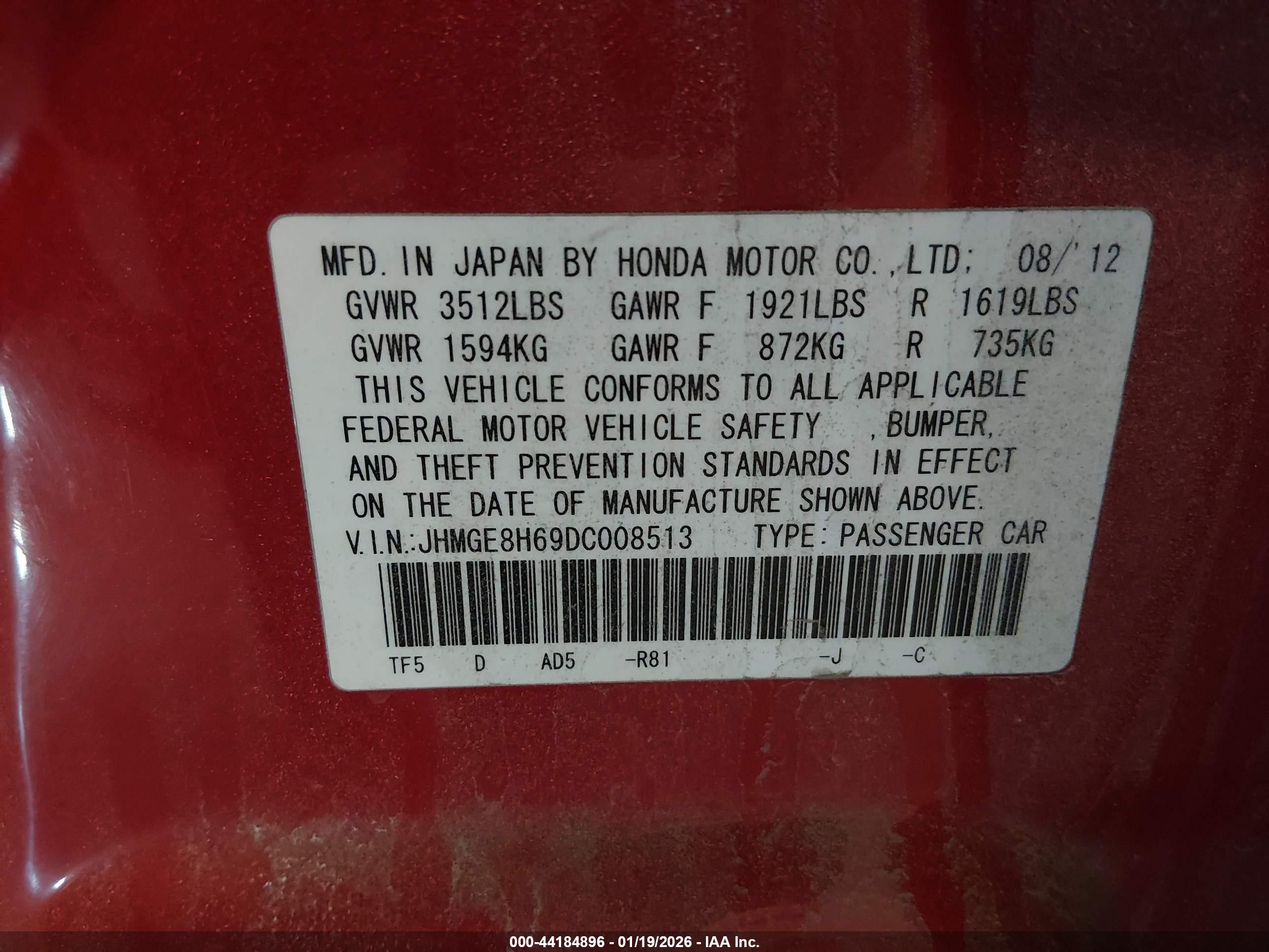 HONDA FIT image 9