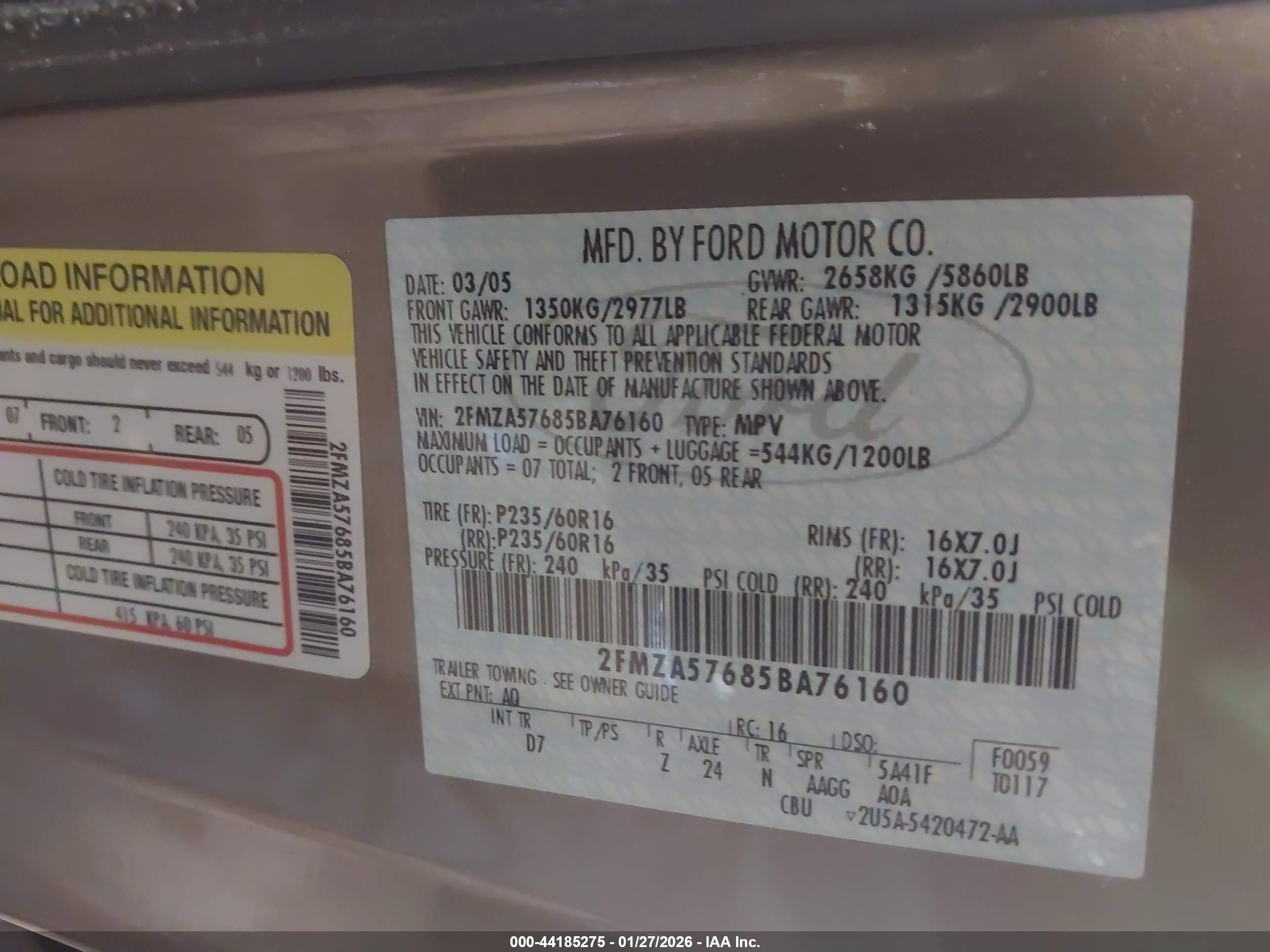 FORD FREESTAR image 9
