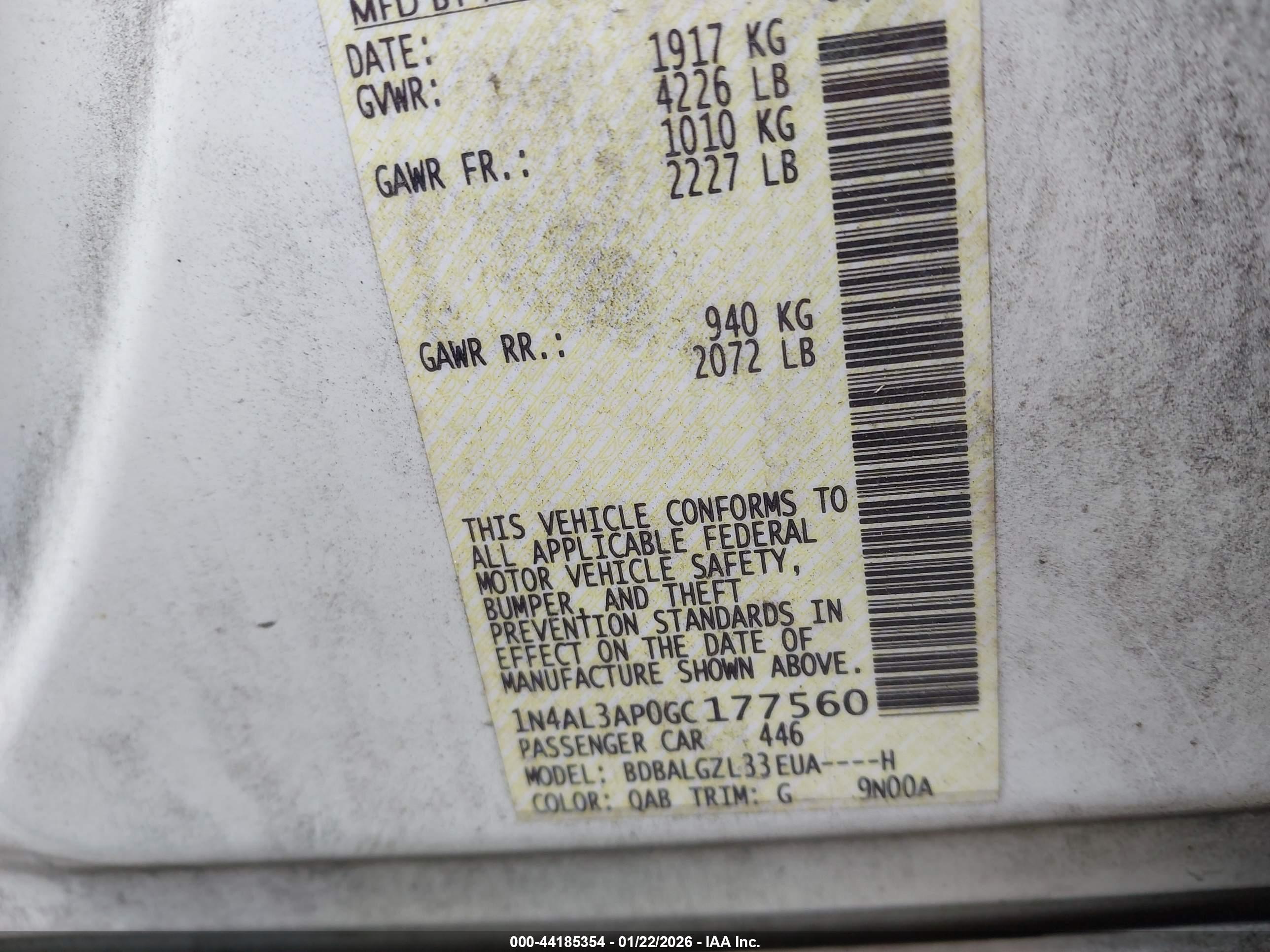 NISSAN ALTIMA image 9