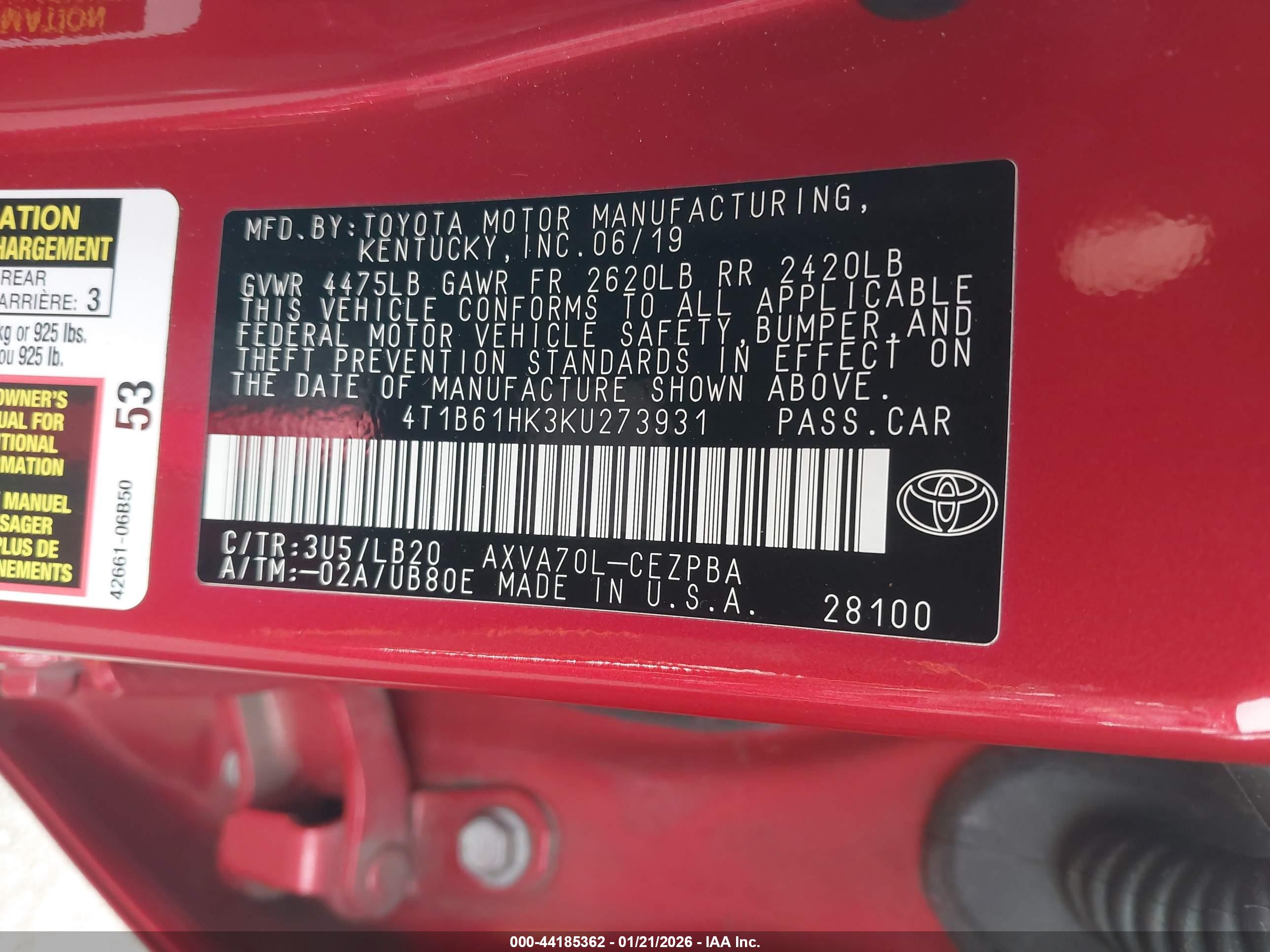 TOYOTA CAMRY image 9