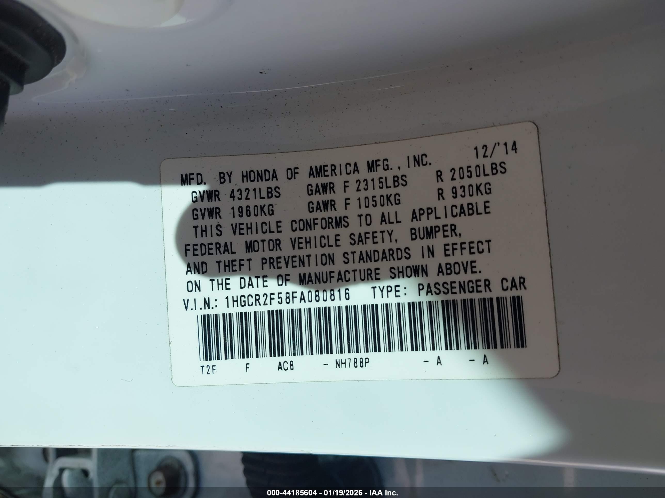 HONDA ACCORD image 9