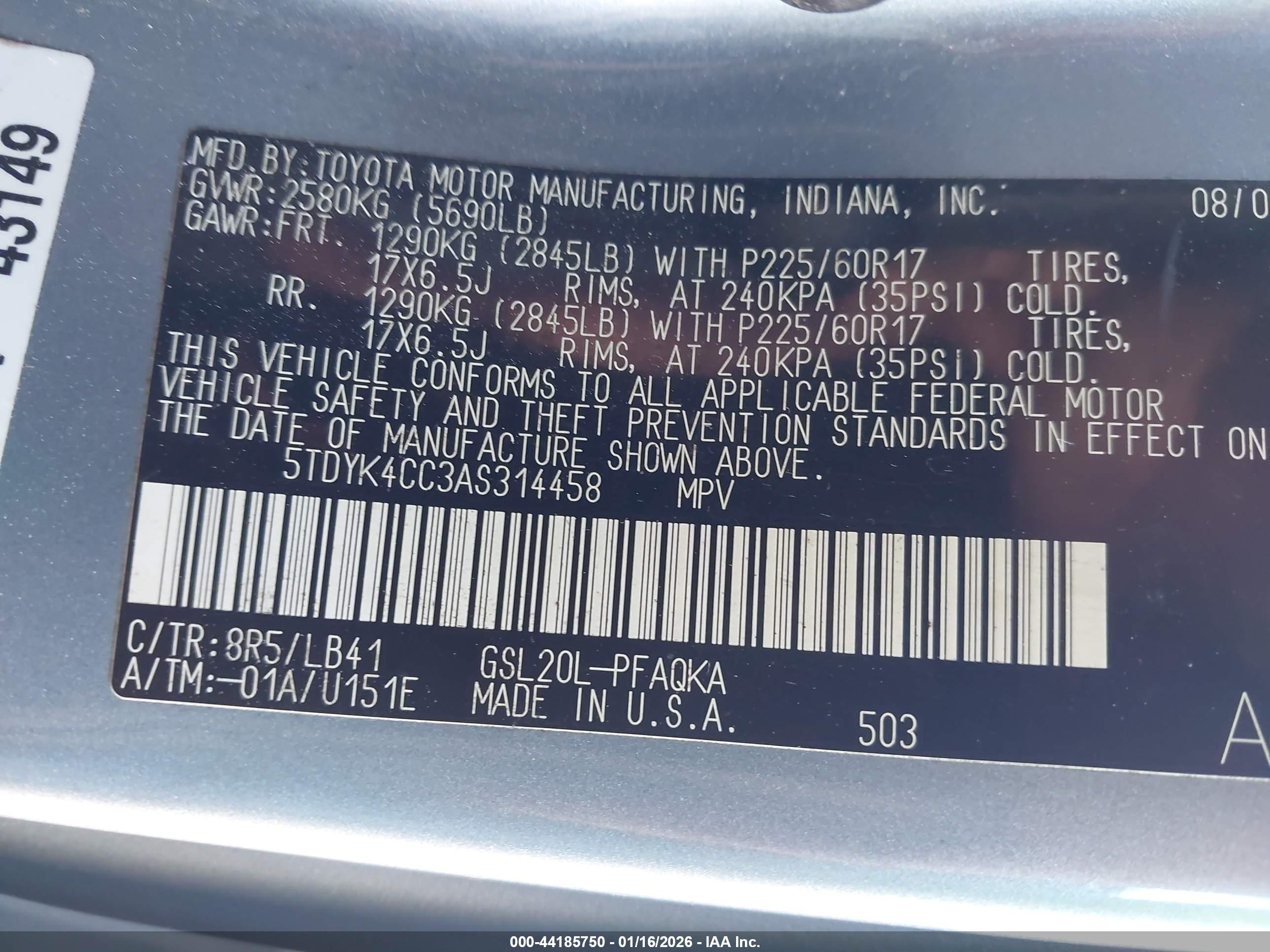 TOYOTA SIENNA image 9