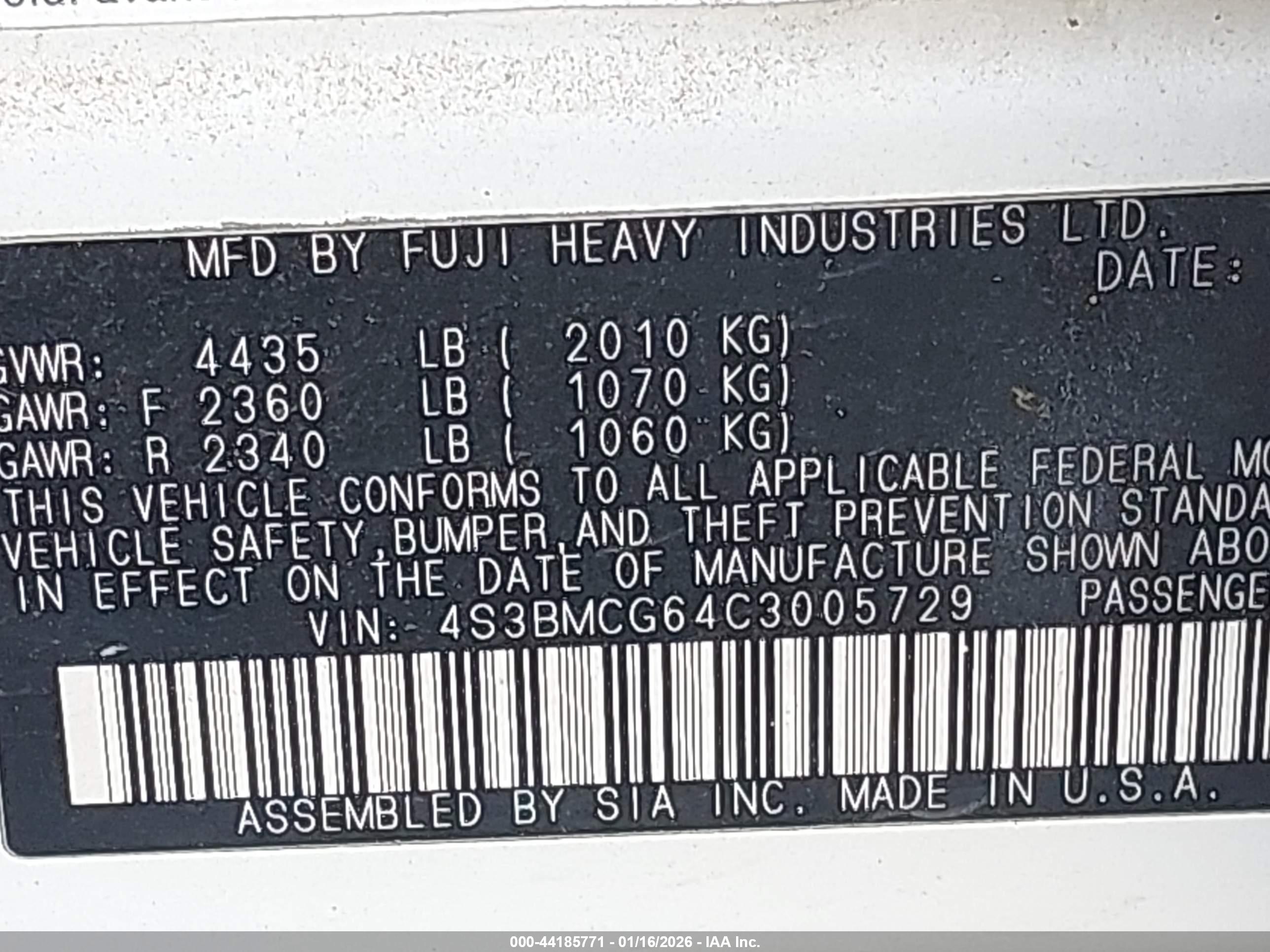 SUBARU LEGACY image 9