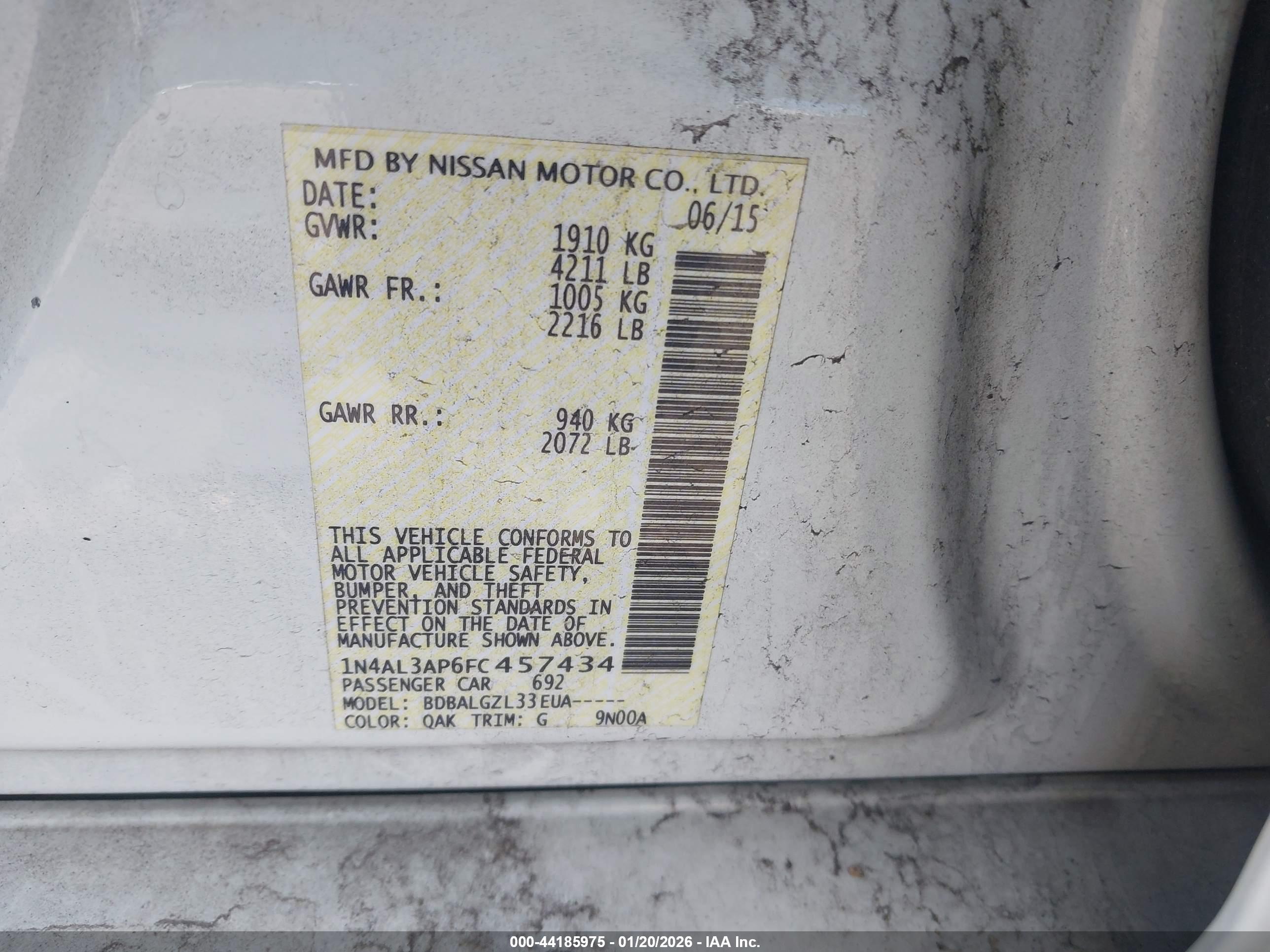 NISSAN ALTIMA image 9