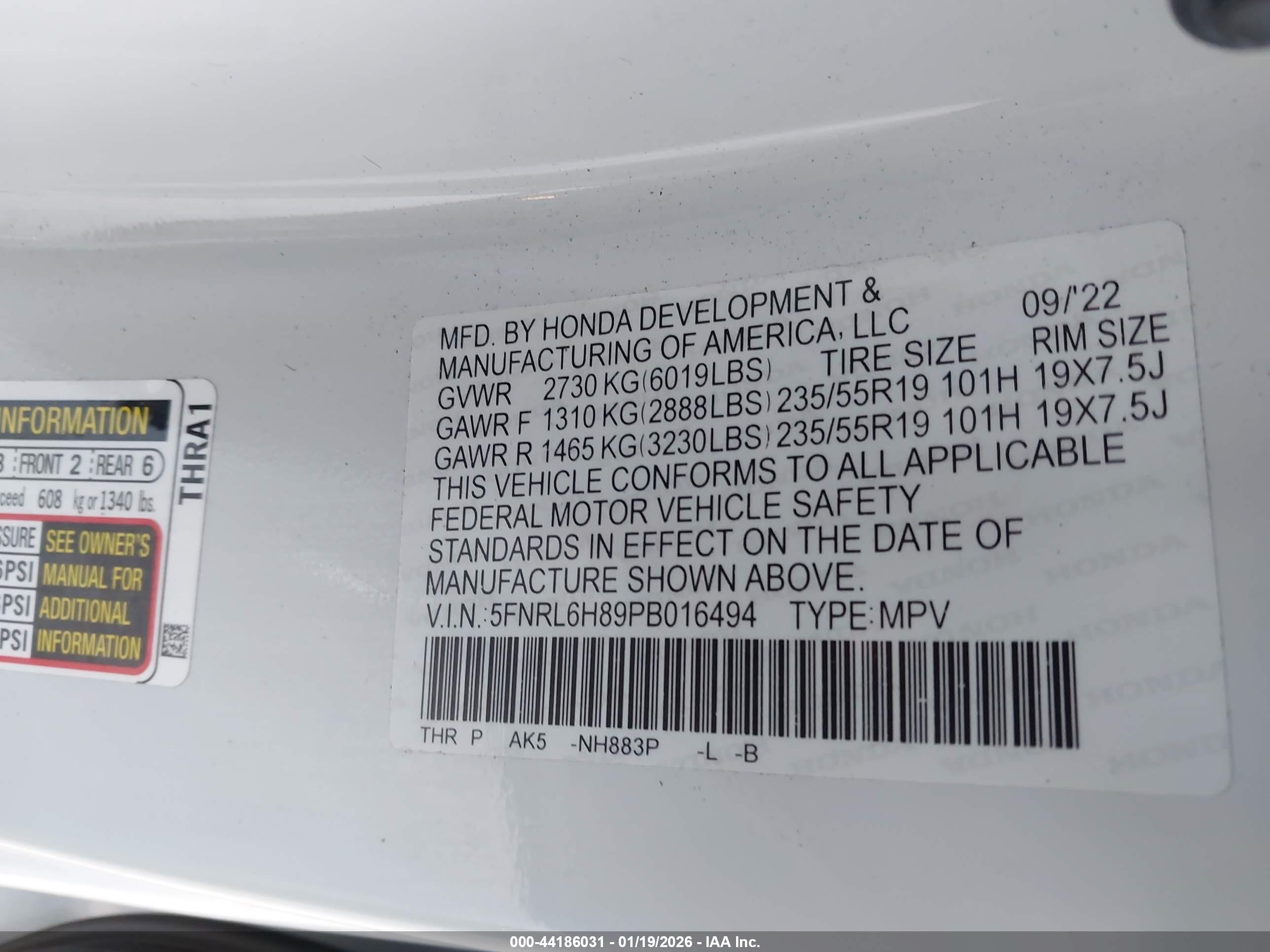 HONDA ODYSSEY image 9