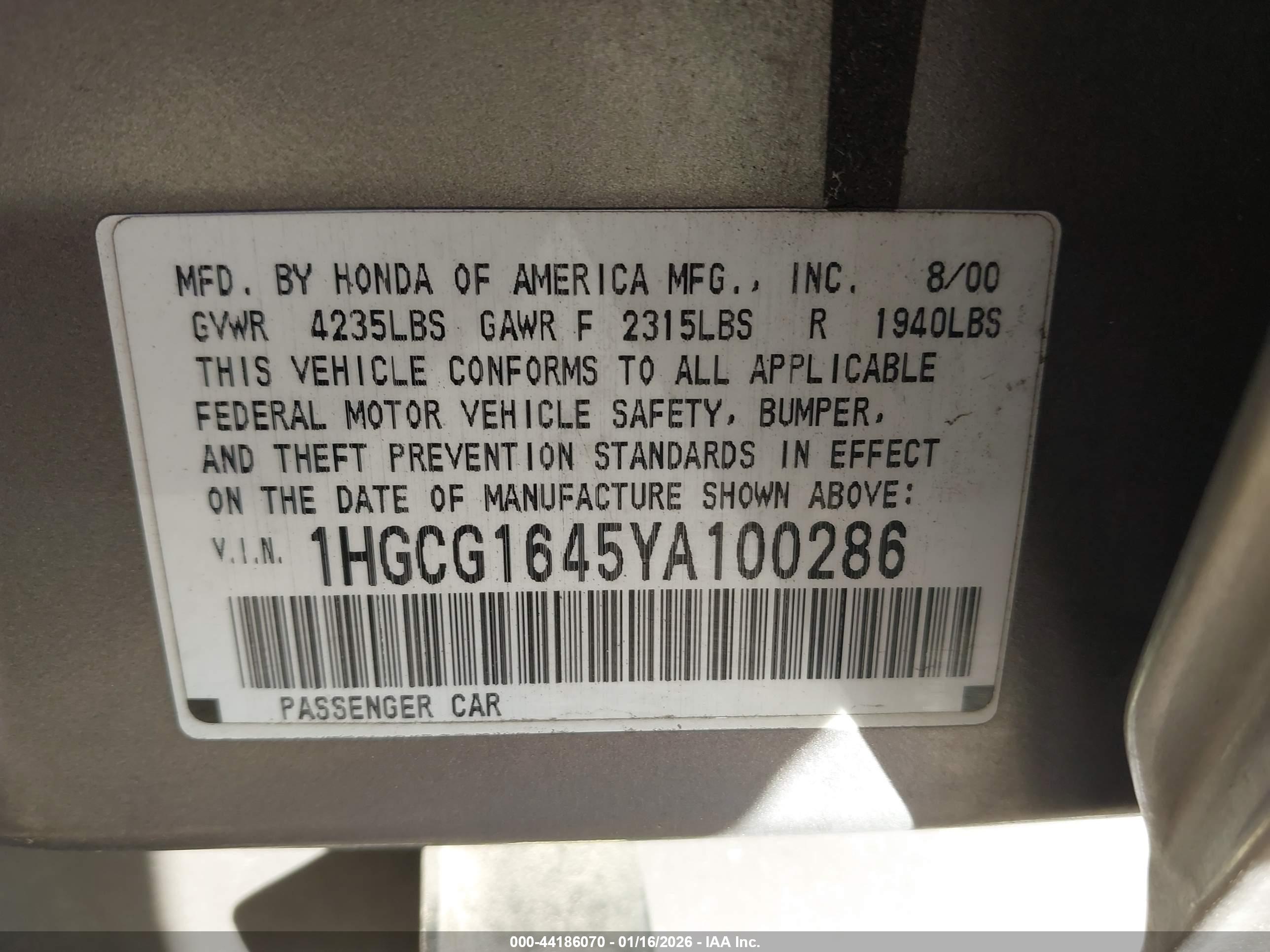 HONDA ACCORD image 9