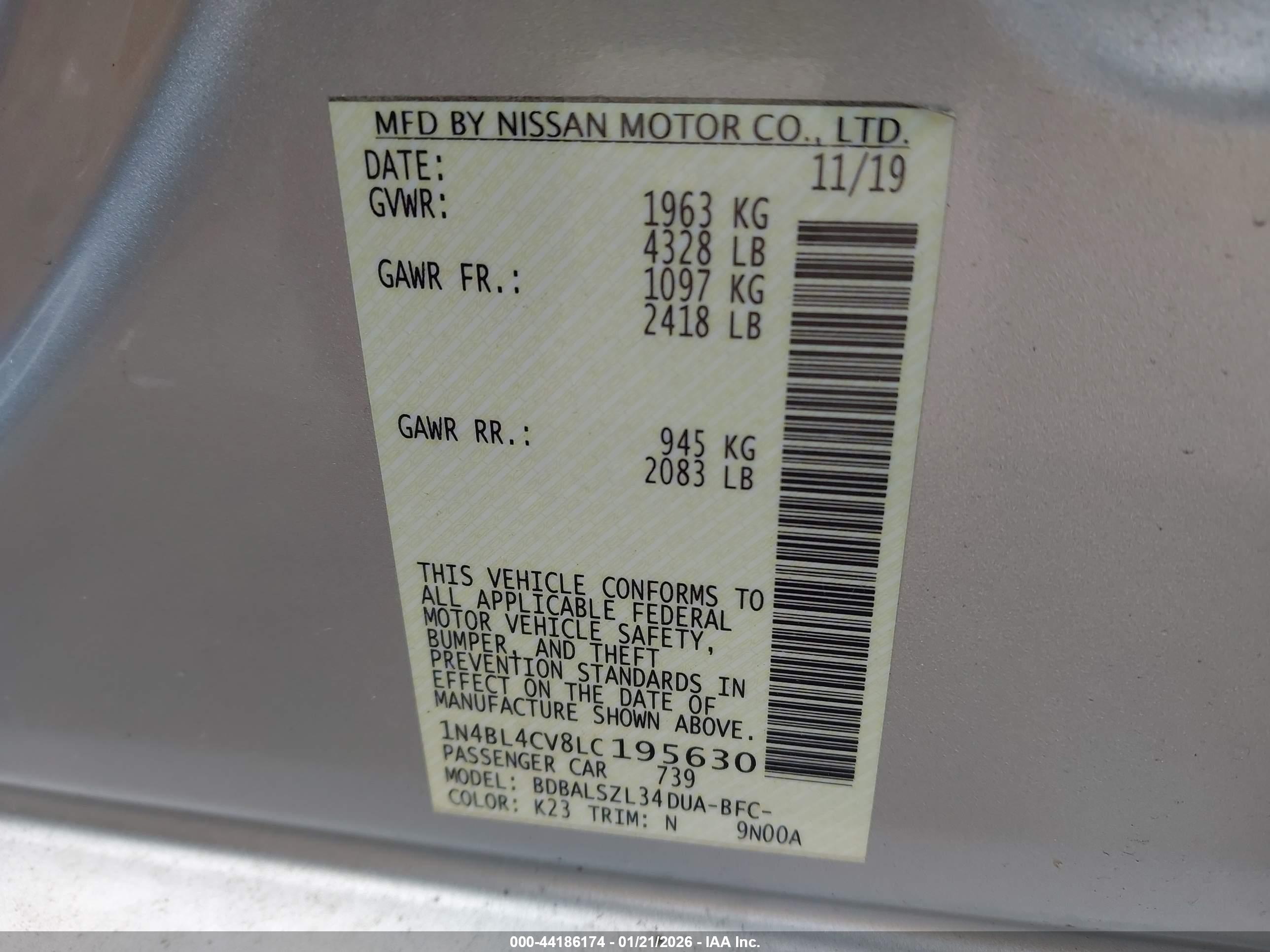 NISSAN ALTIMA image 9