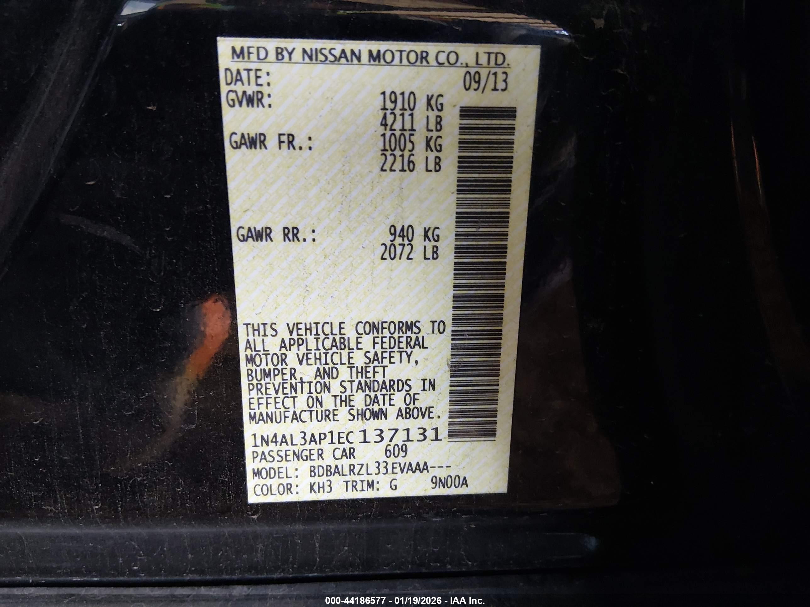 NISSAN ALTIMA image 9