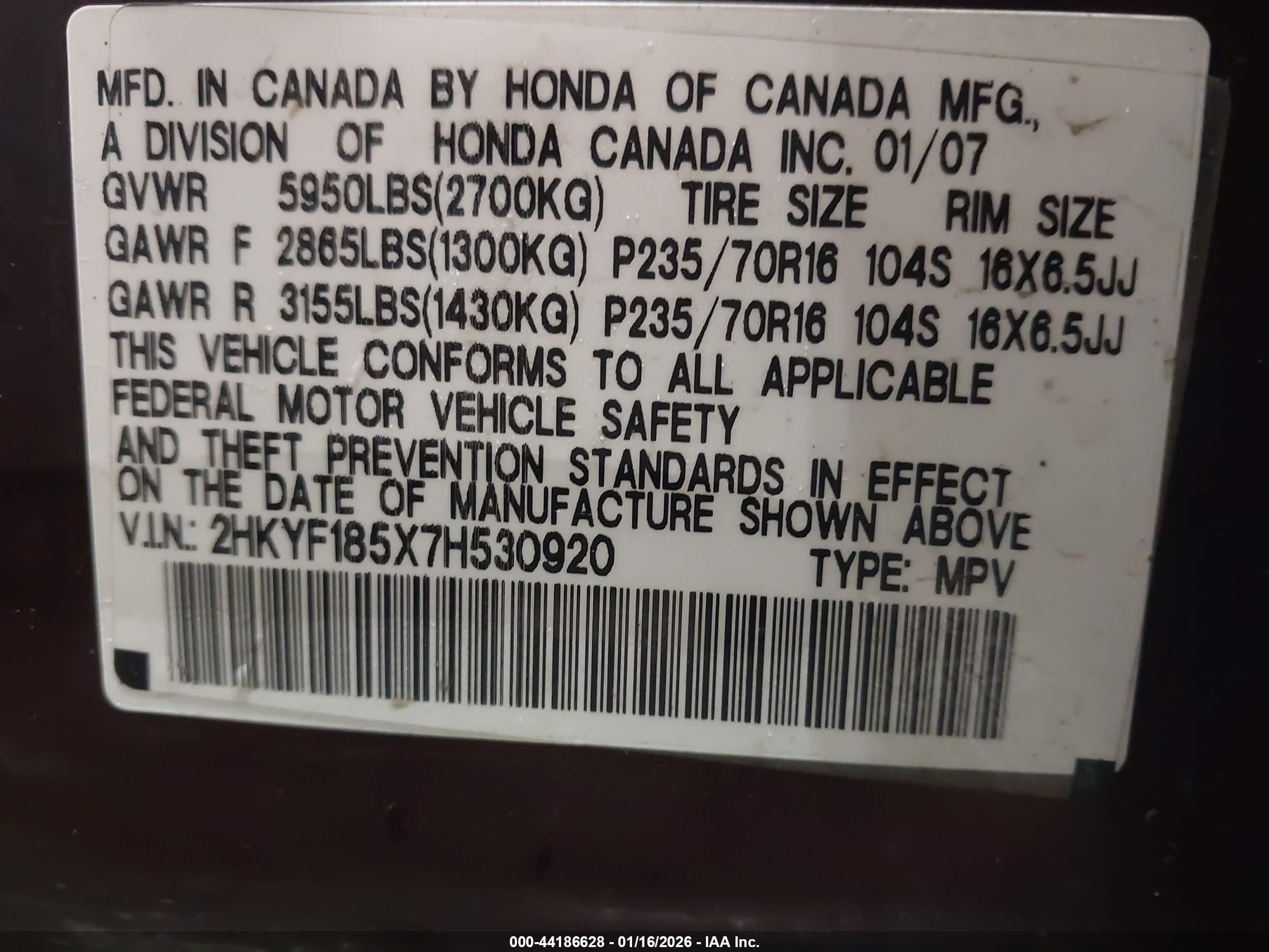 HONDA PILOT image 9