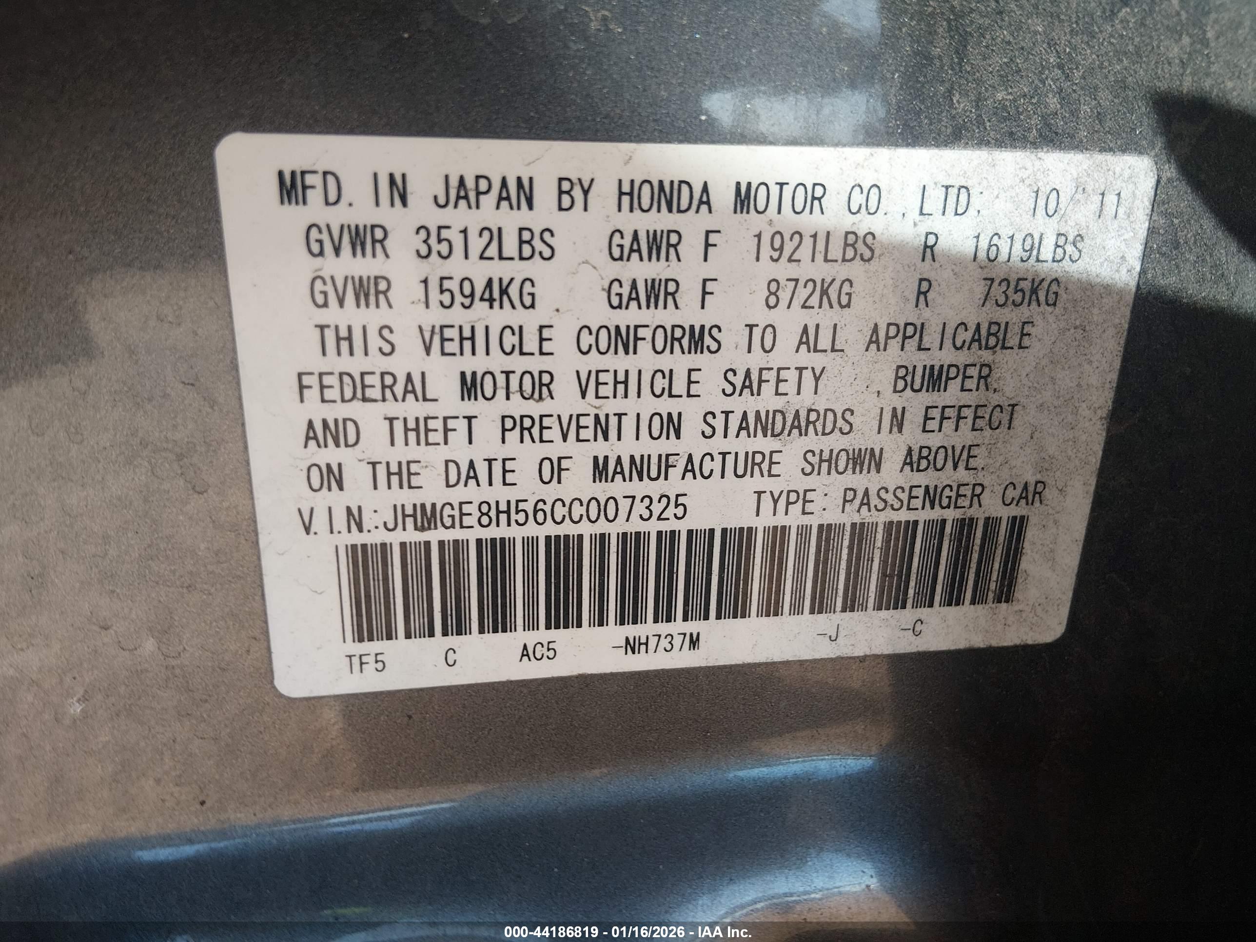 HONDA FIT image 9