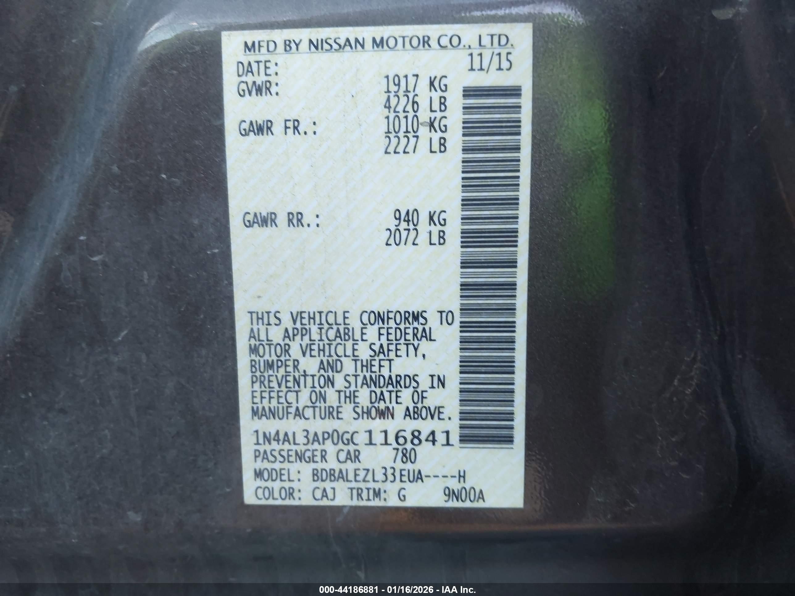 NISSAN ALTIMA image 9