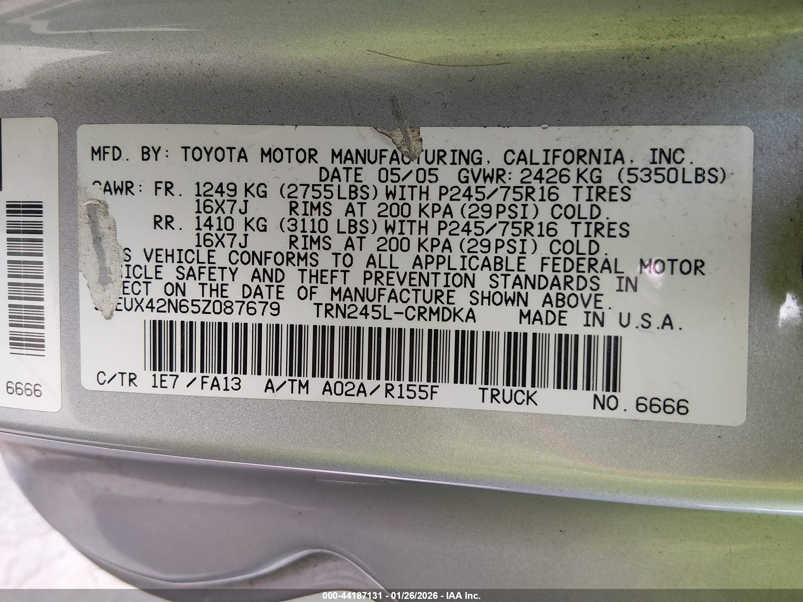 TOYOTA TACOMA image 9