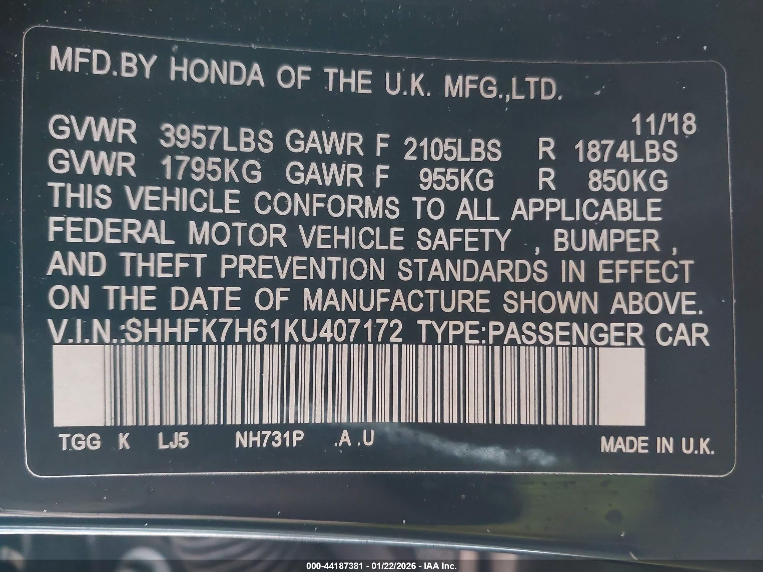 HONDA CIVIC image 9