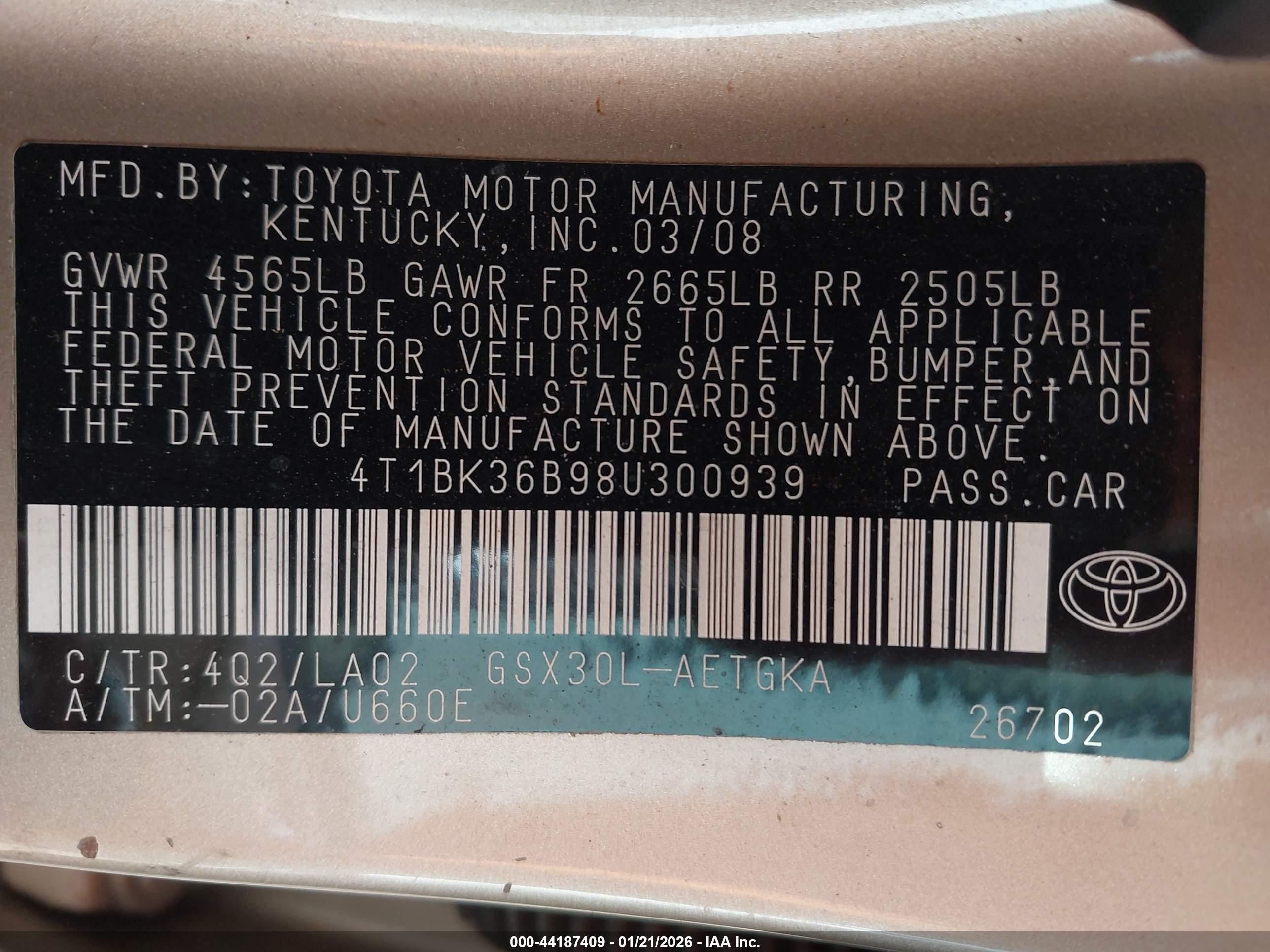 TOYOTA AVALON image 9