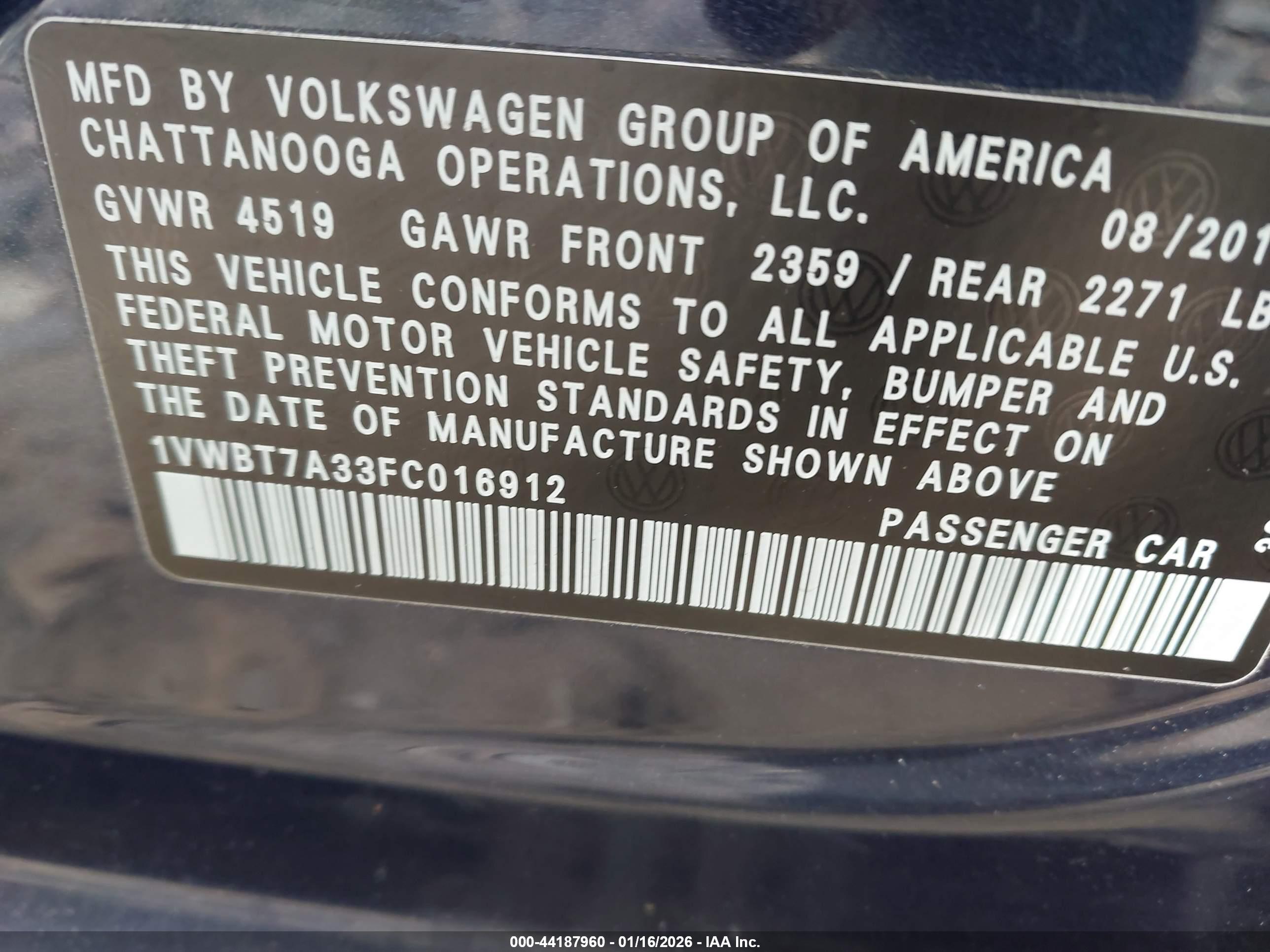 VOLKSWAGEN PASSAT image 9