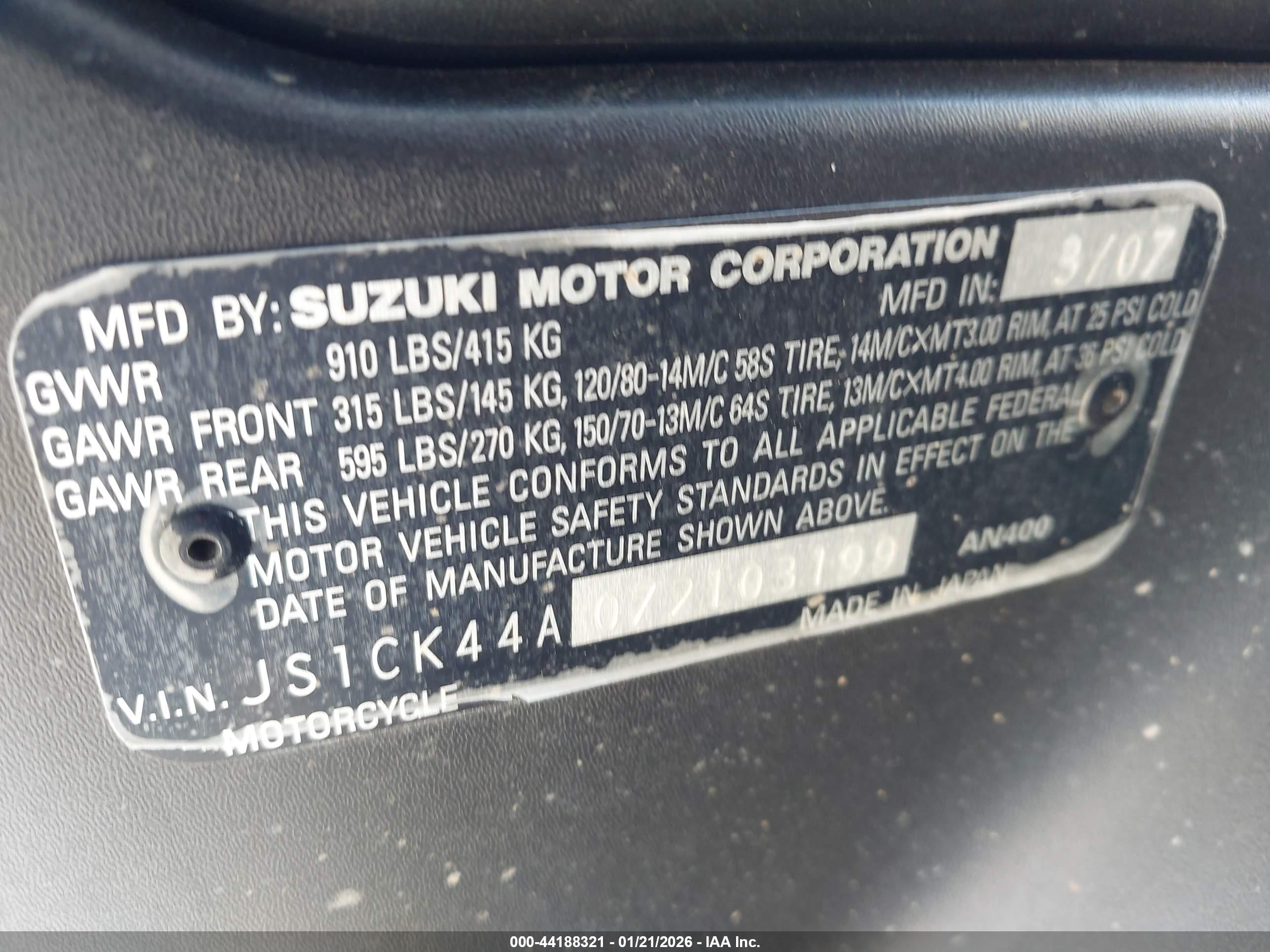 SUZUKI AN400 image 10