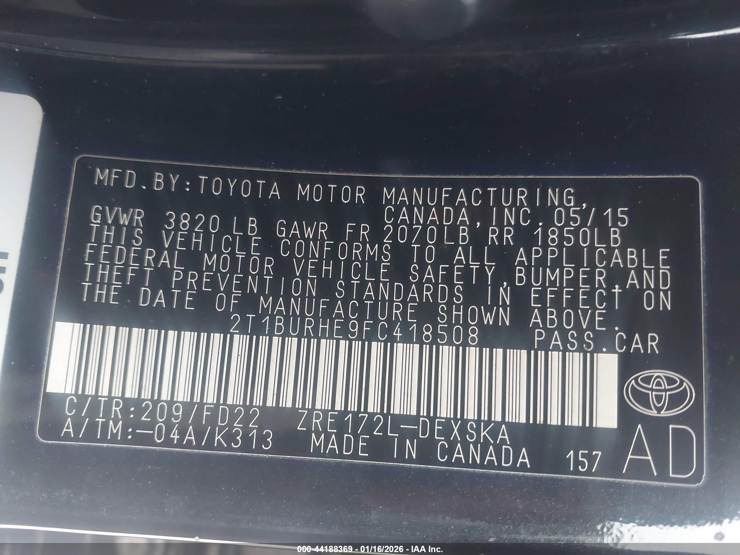 TOYOTA COROLLA image 9