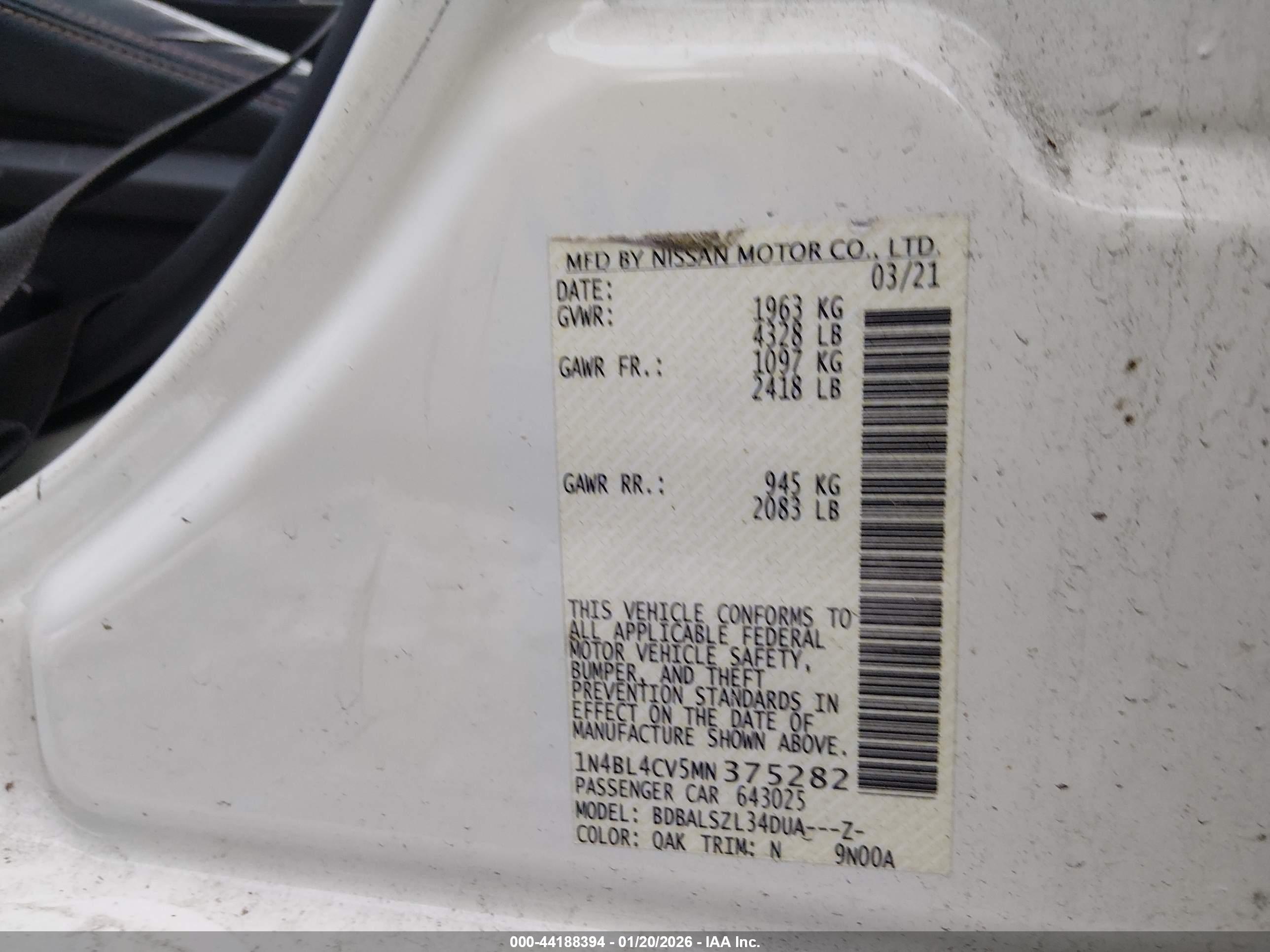 NISSAN ALTIMA image 9