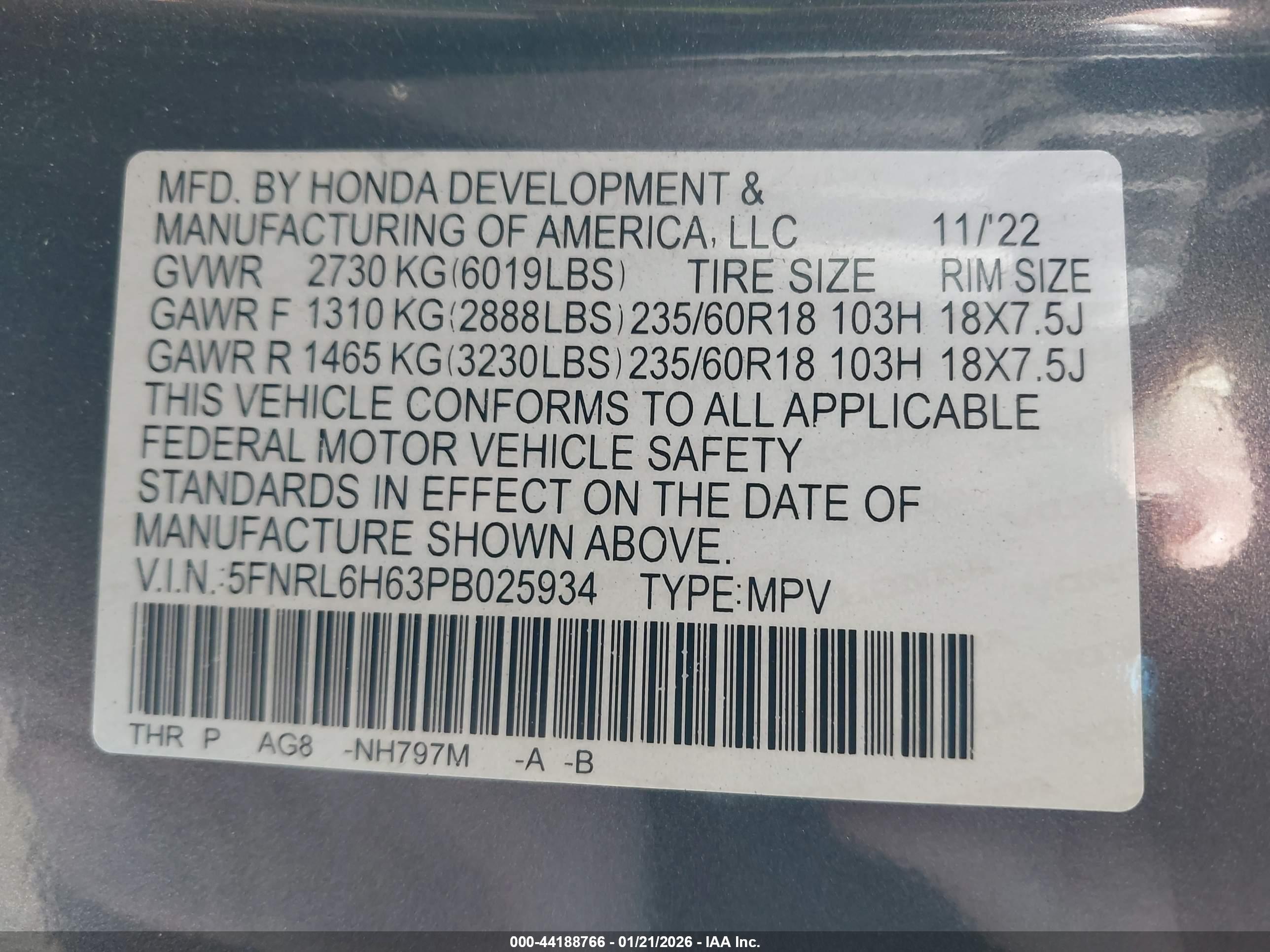 HONDA ODYSSEY image 9