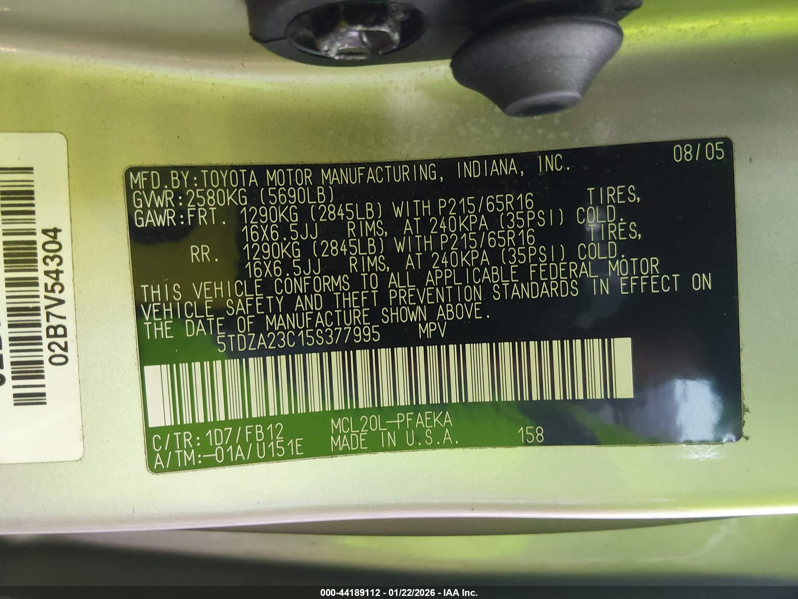 TOYOTA SIENNA image 9