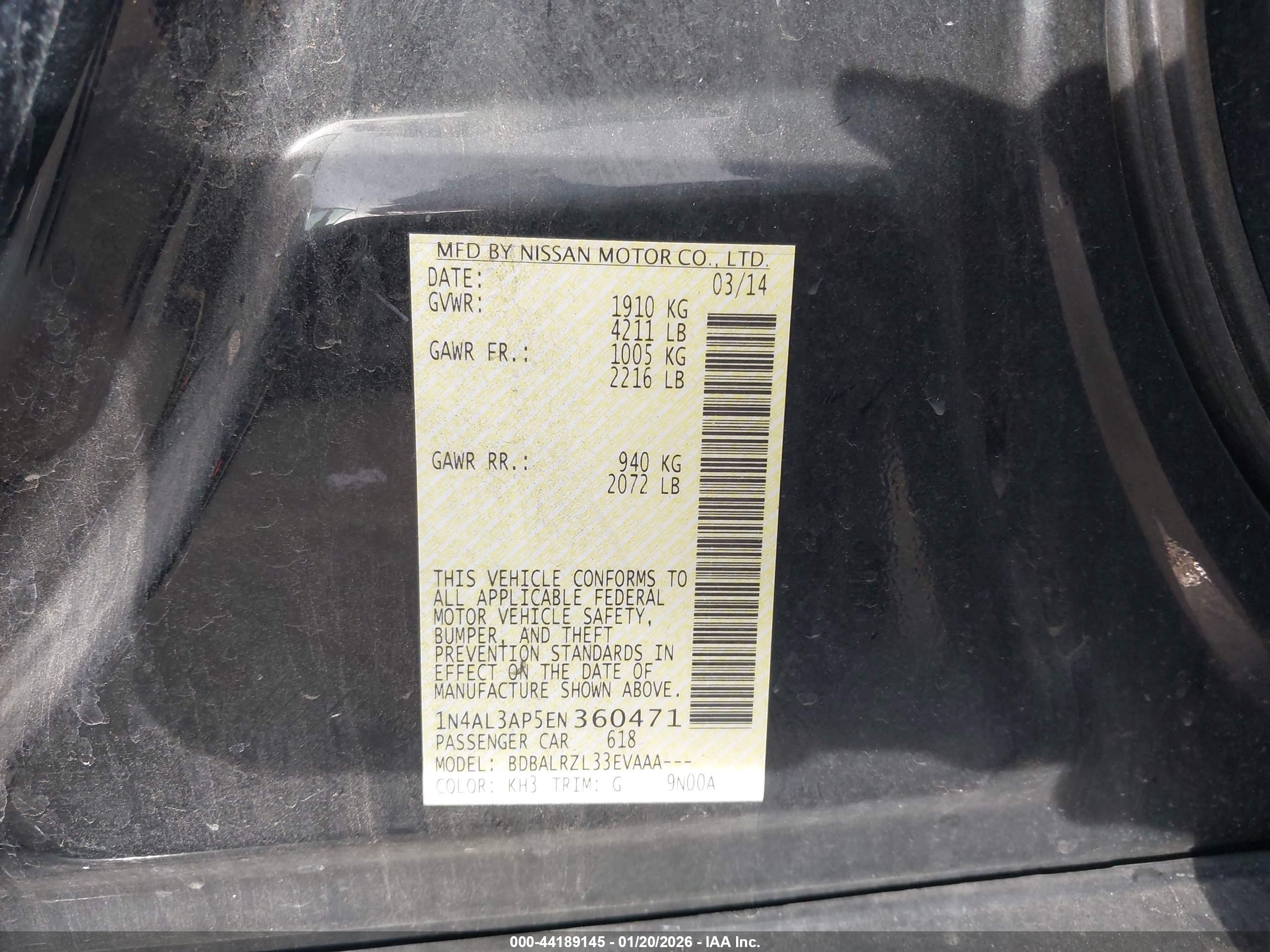 NISSAN ALTIMA image 9