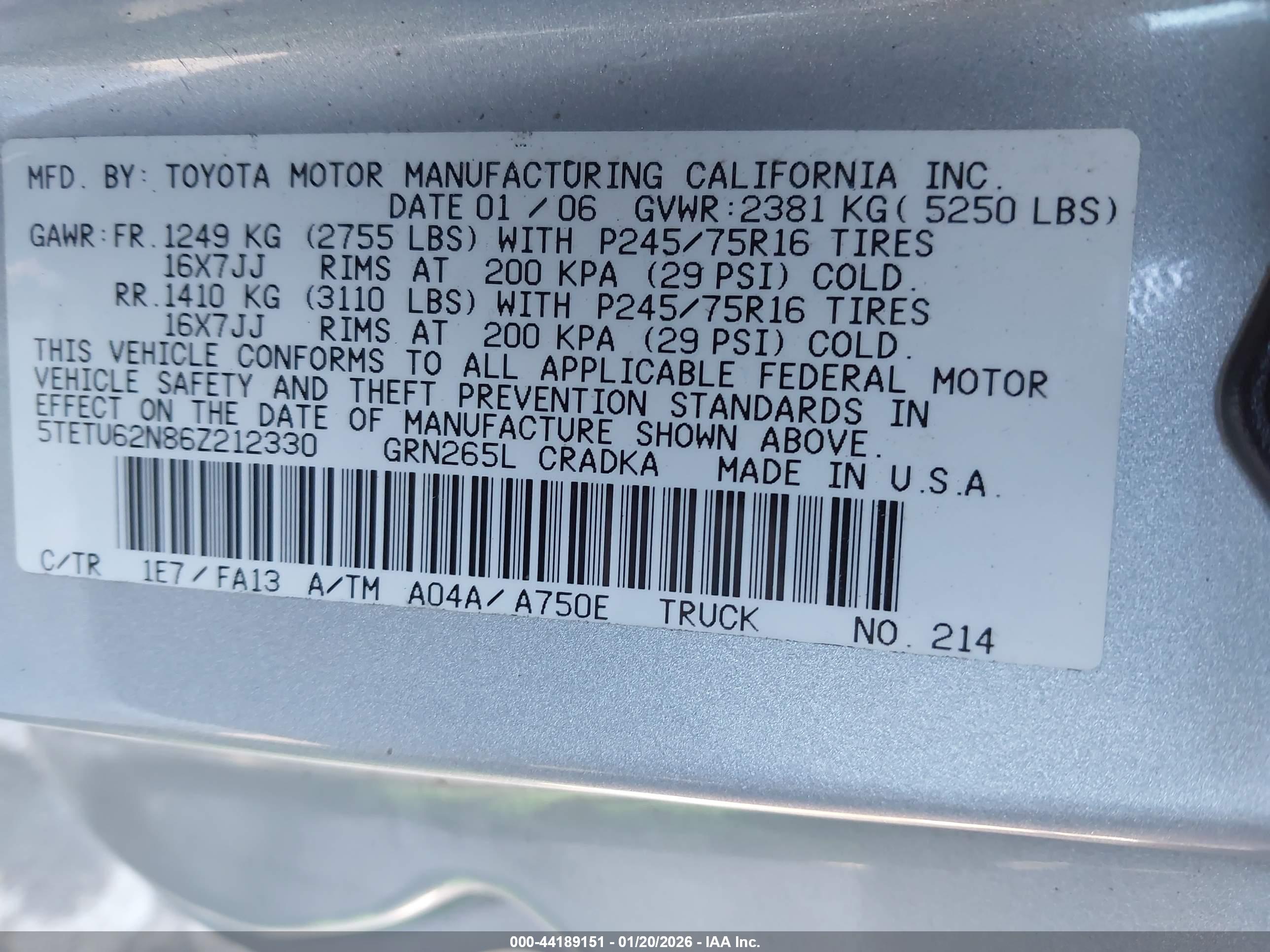 TOYOTA TACOMA image 9